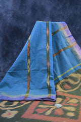 Chic Pochampally Ikkat Pure Soft Cotton Saree with Vibrant Geometric Patterns