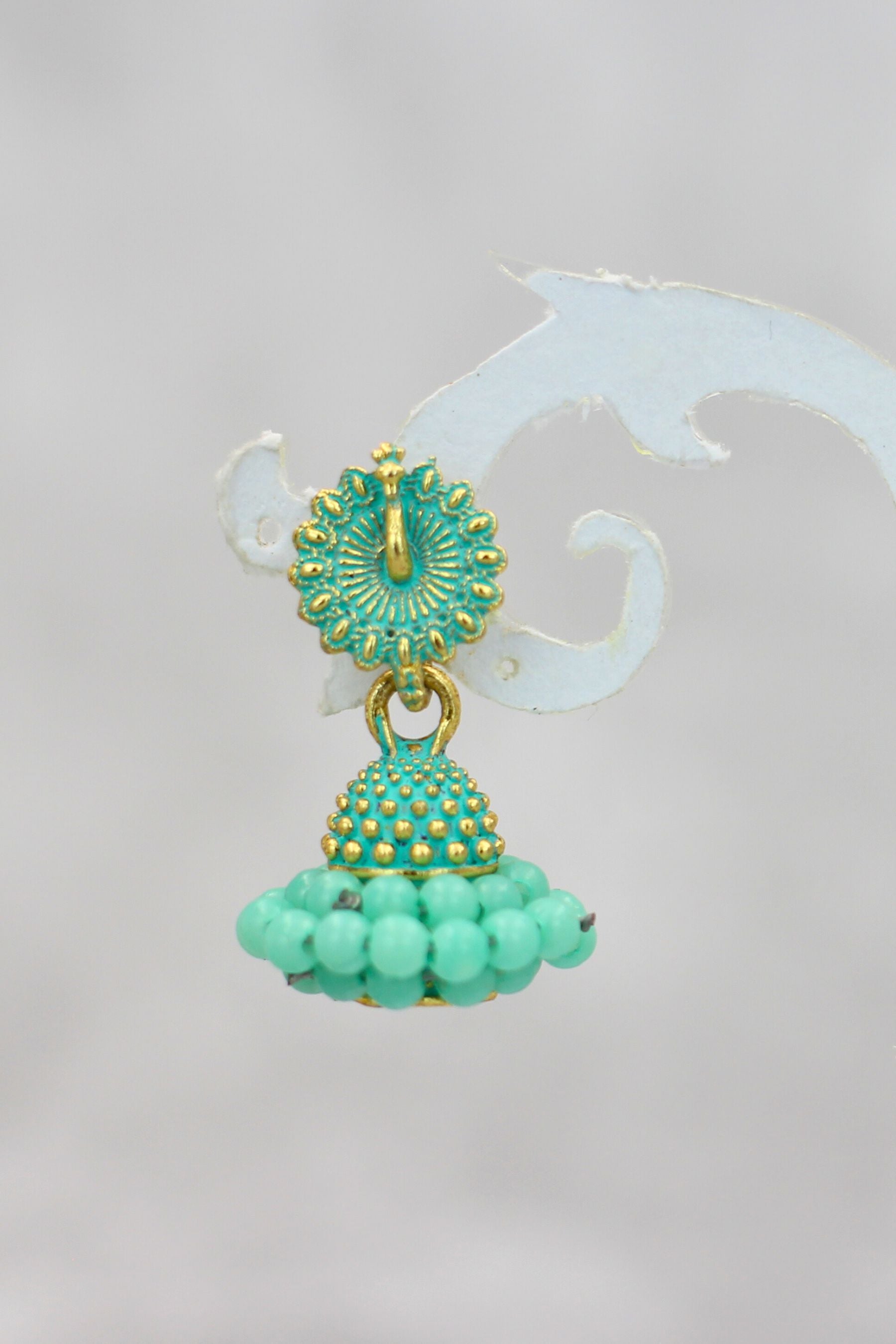 Regal Gold-Plated Oxidized Jhumka Earrings with Pearls - Ethnic Glamour Jewelry JCS Fashions