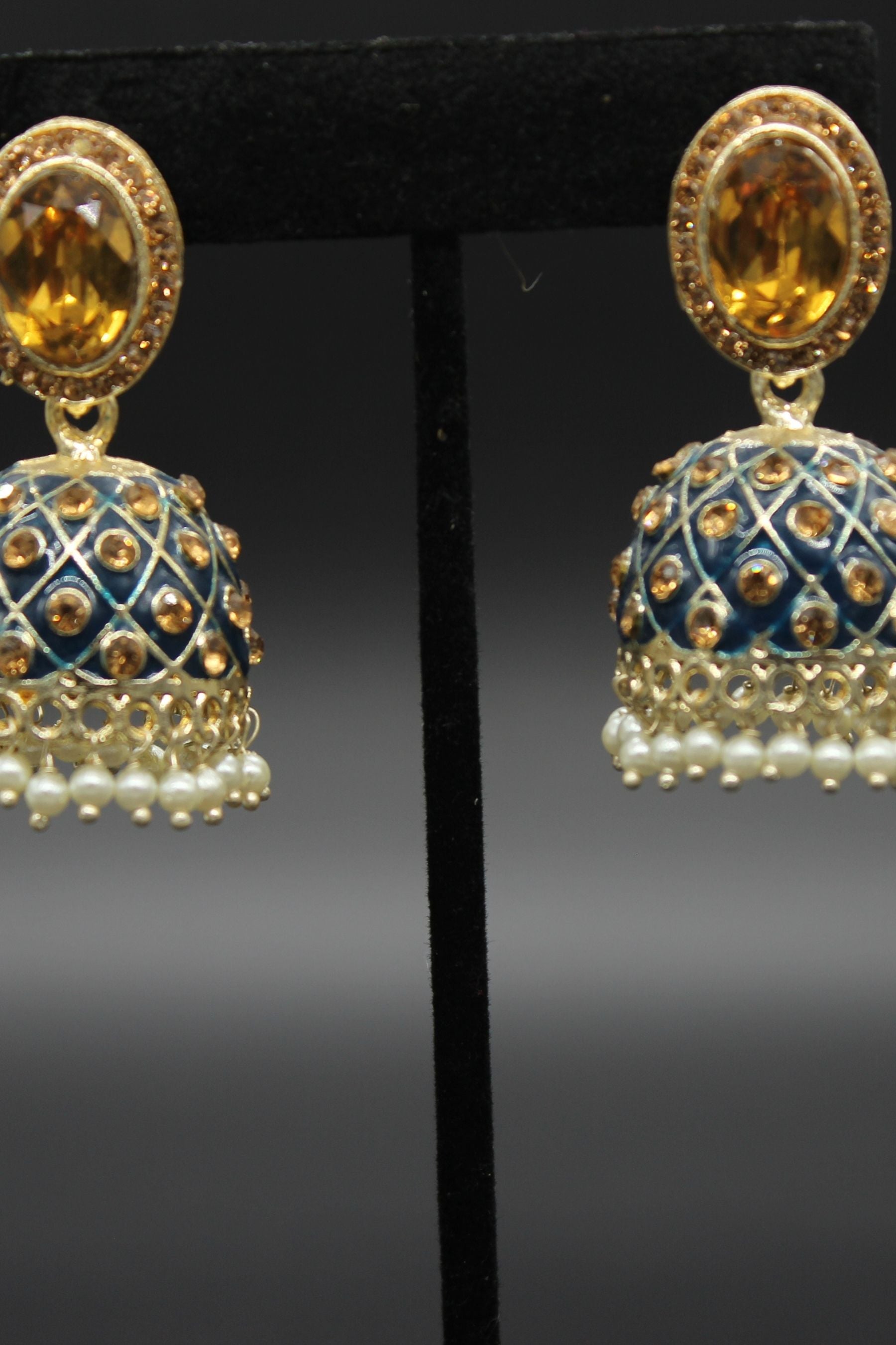 Kundan Jhumka Earrings With stones. Multiple Colors Available