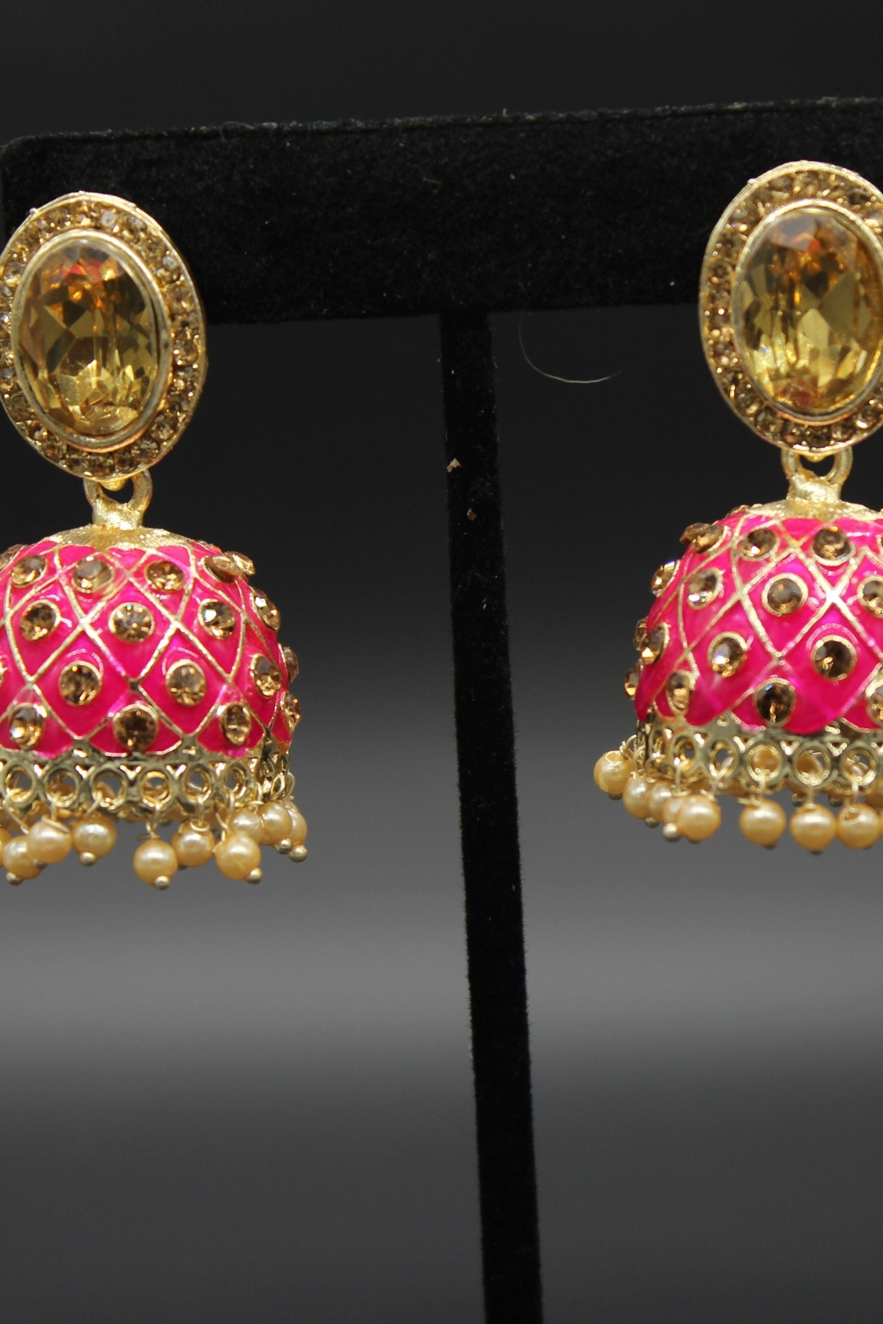 Kundan Jhumka Earrings With stones. Multiple Colors Available