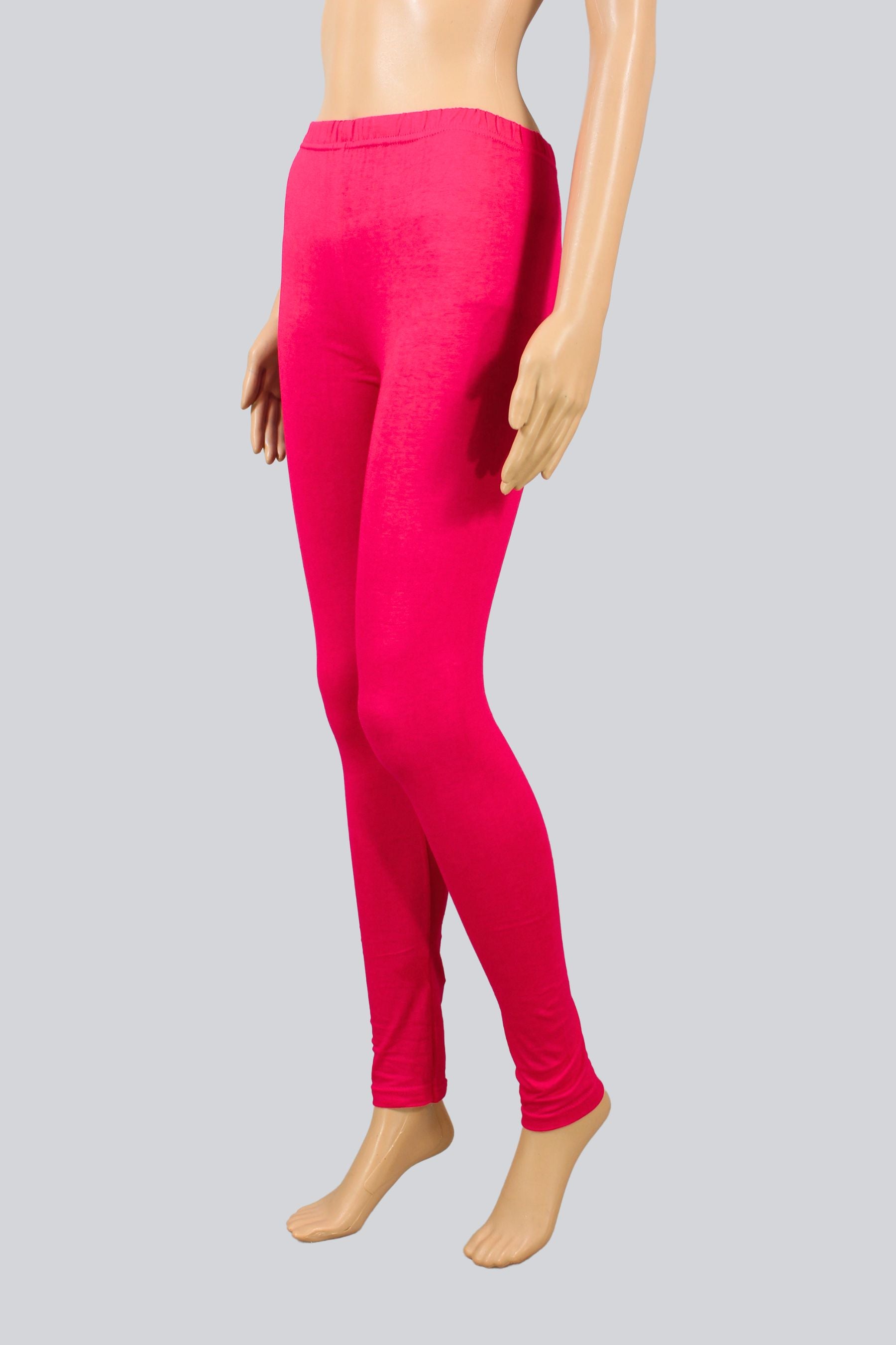 Ultra-Soft Cotton Blend Leggings for Casual and Athleisure Wear Legging JCS Fashions Pink XL