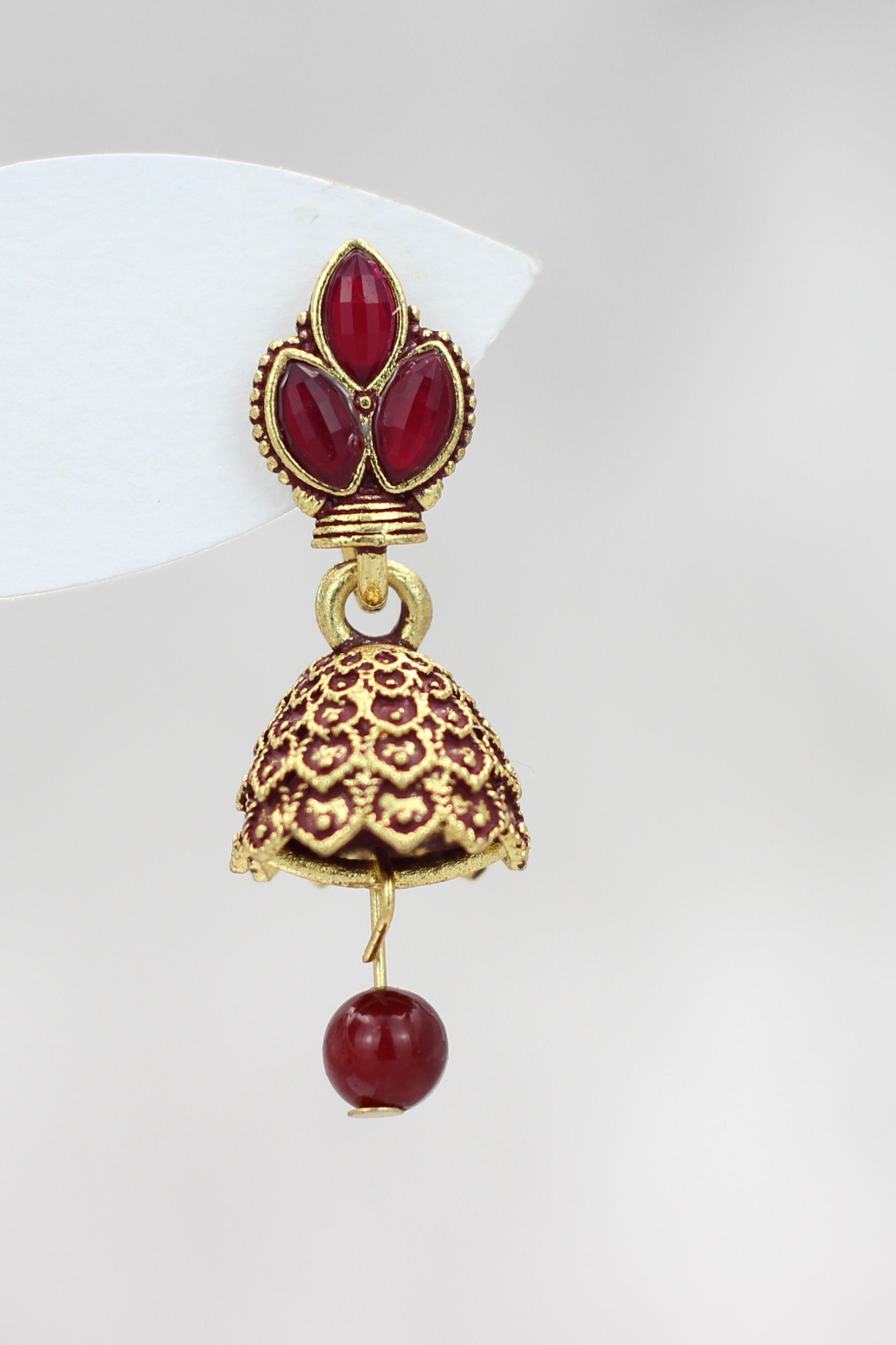 Maddy Space Ethnic Gold-Plated Small Jhumkis with Adjustable Size Jewelry JCS Fashions