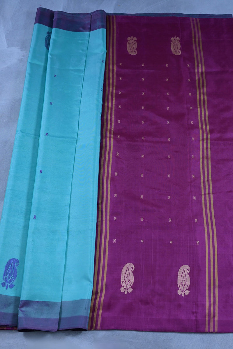 Banana Pith Saree with Plain Border -Traditional Appeal from JCSFashions