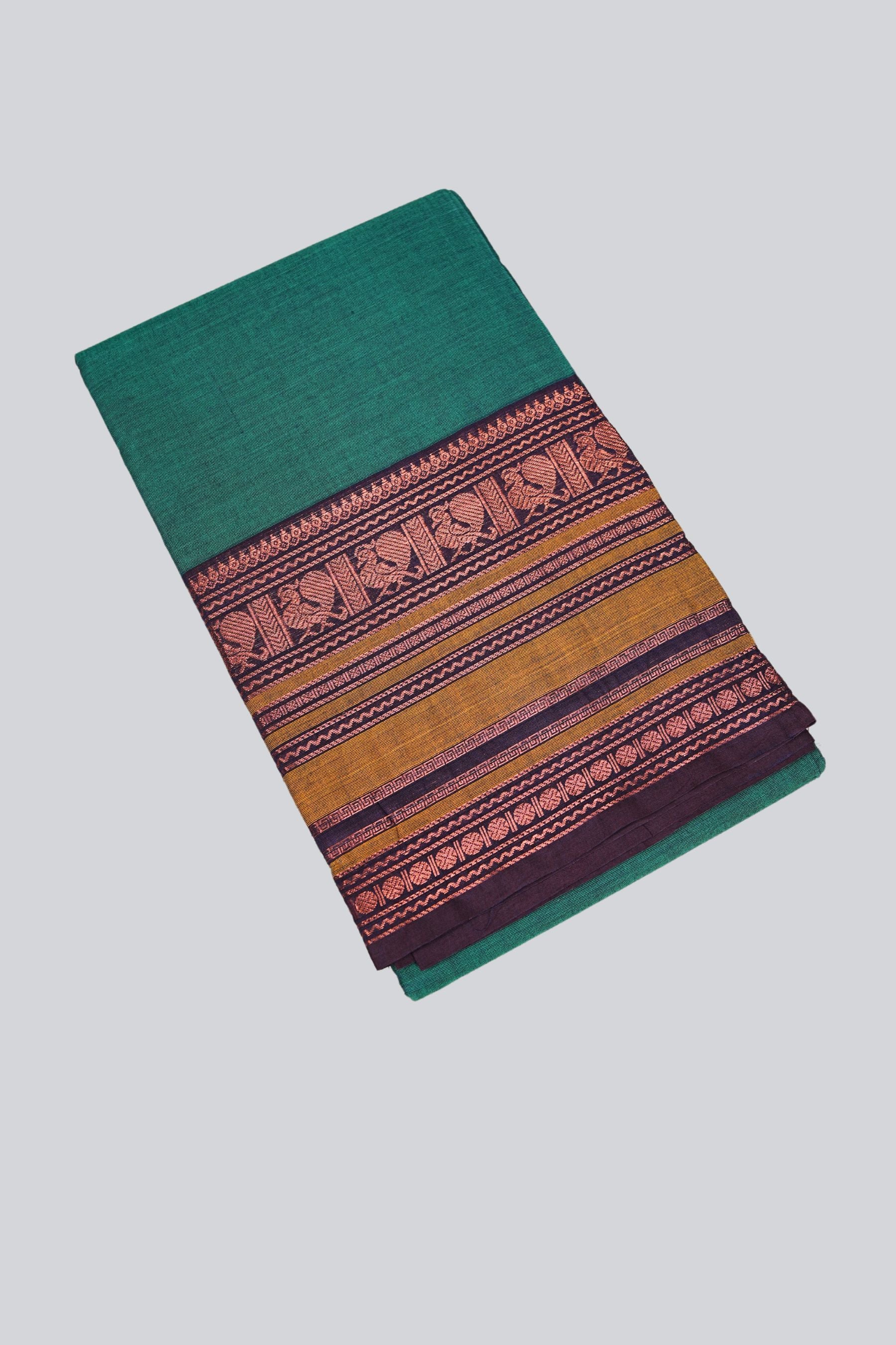 Traditional Chettinad Cotton Saree: Hand-Woven Indian Craftsmanship