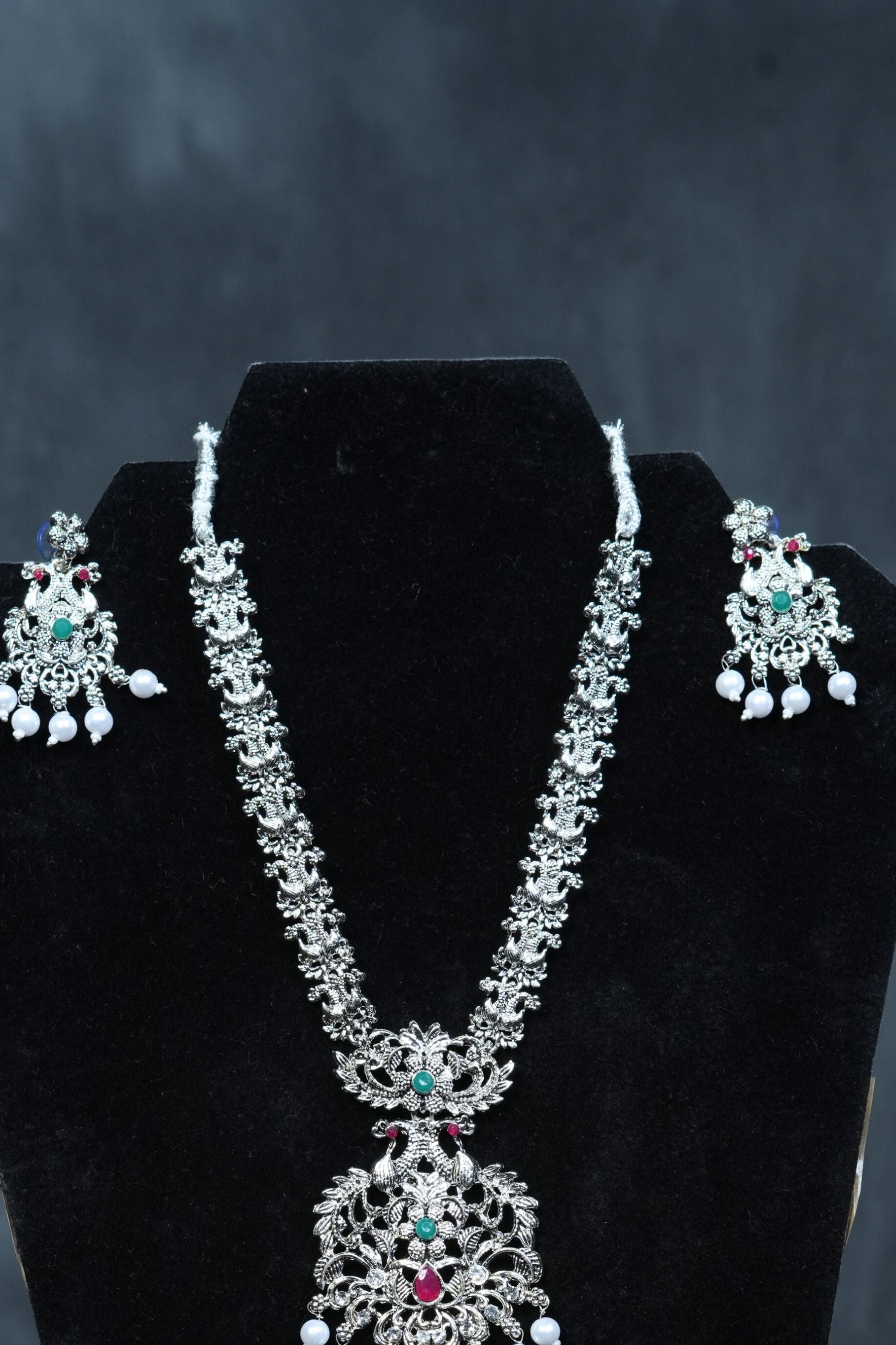 Sparkling Elegance: Silver Polish Neckset at JCS Fashions