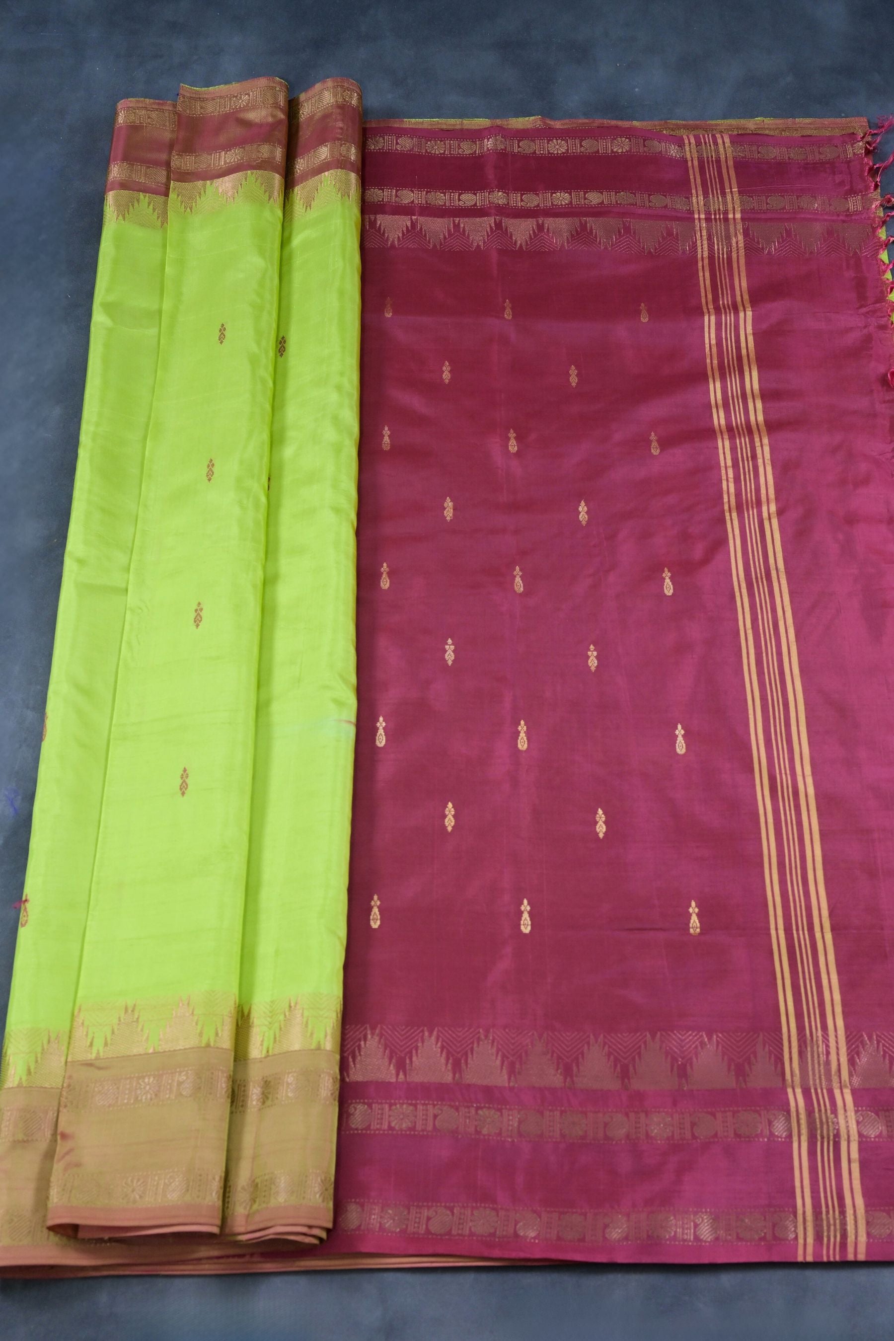 Eco-Friendly Banana Pith Saree with Gold Zari Border - JCS Fashions