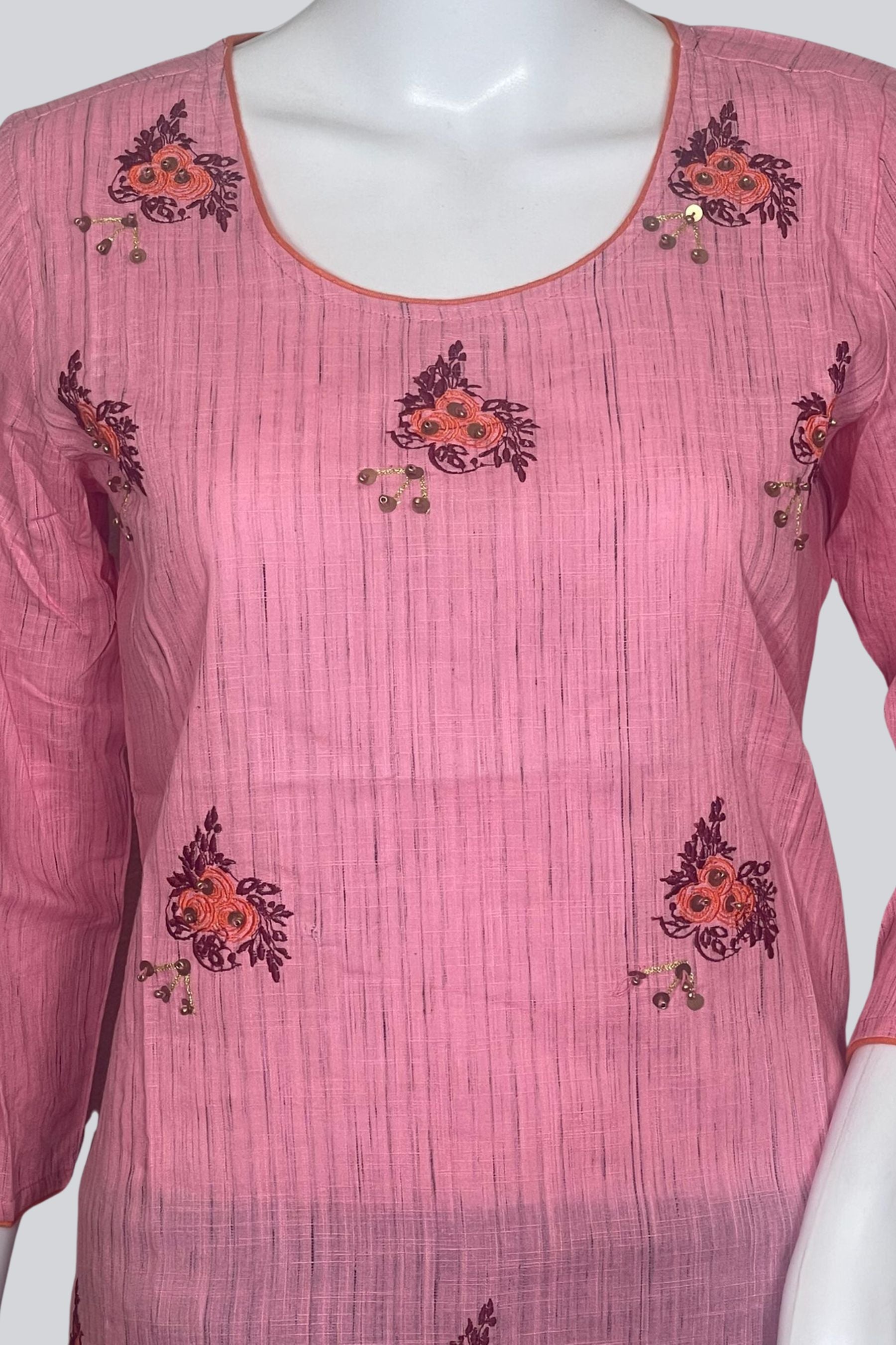 Cotton Kurti with Beads & Embroidery | Length: 43 | JCSFashions KURTI JCS Fashions