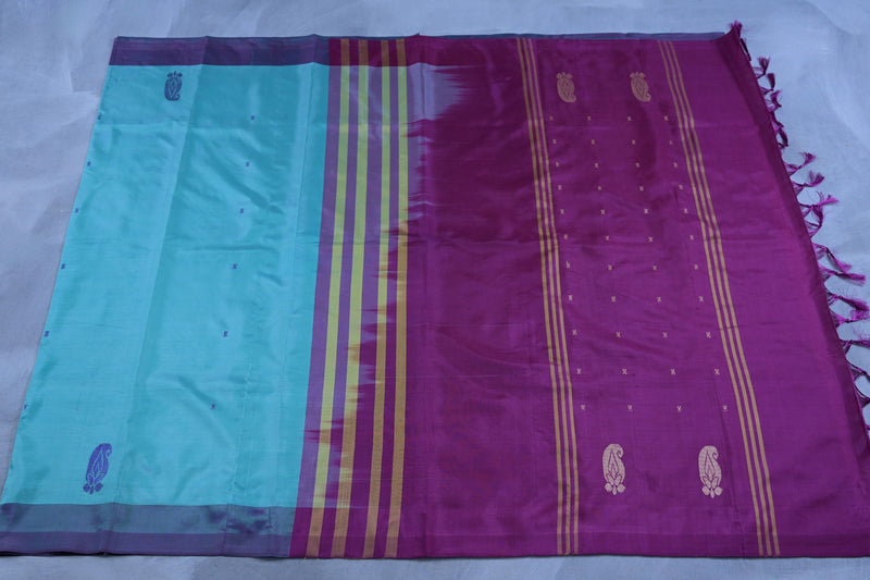 Banana Pith Saree with Plain Border -Traditional Appeal from JCSFashions