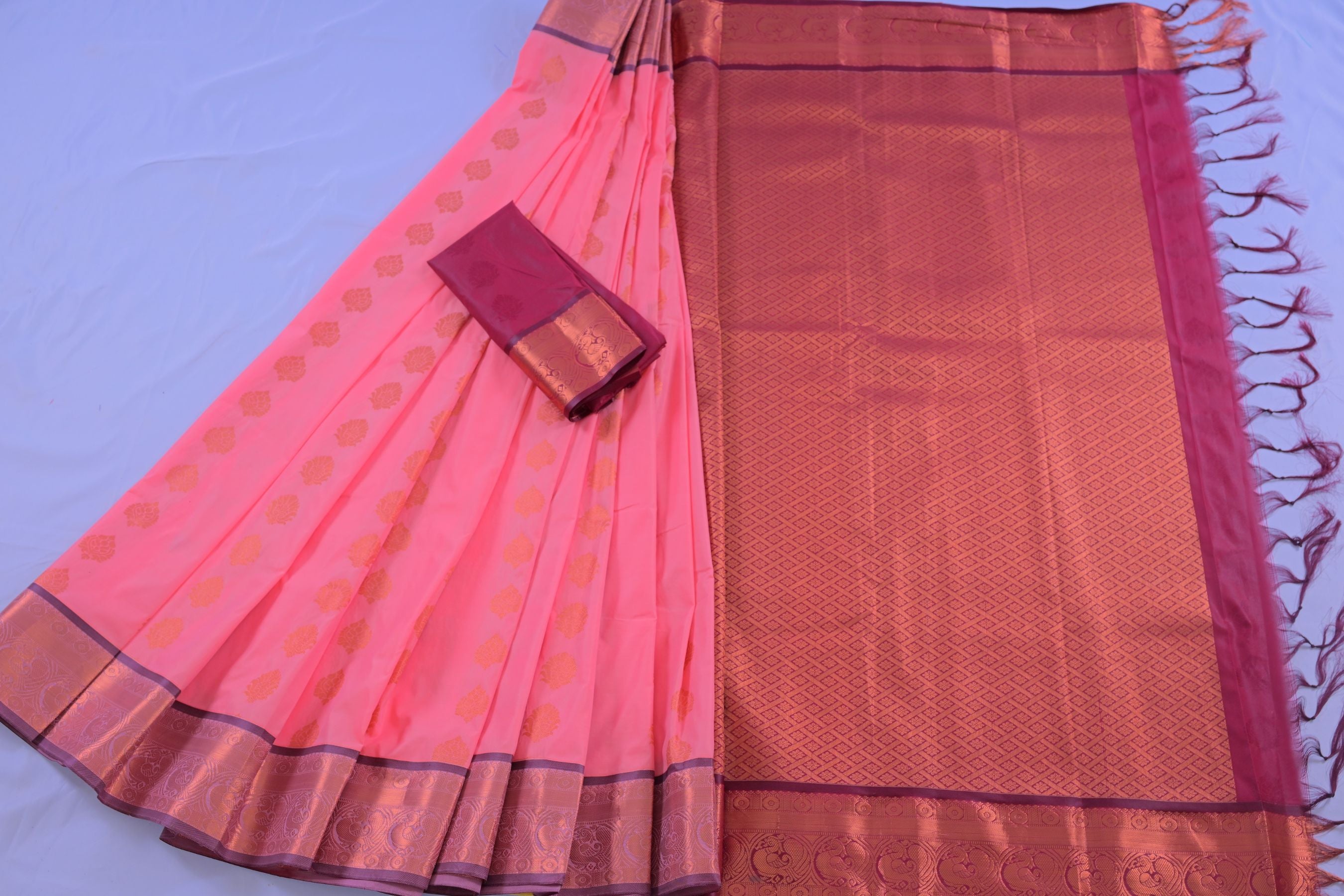 Royal Peacock Motif Border Saree -  Traditional Wear by JCSFashions