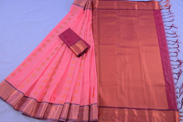 Royal Peacock Motif Border Saree -  Traditional Wear by JCSFashions