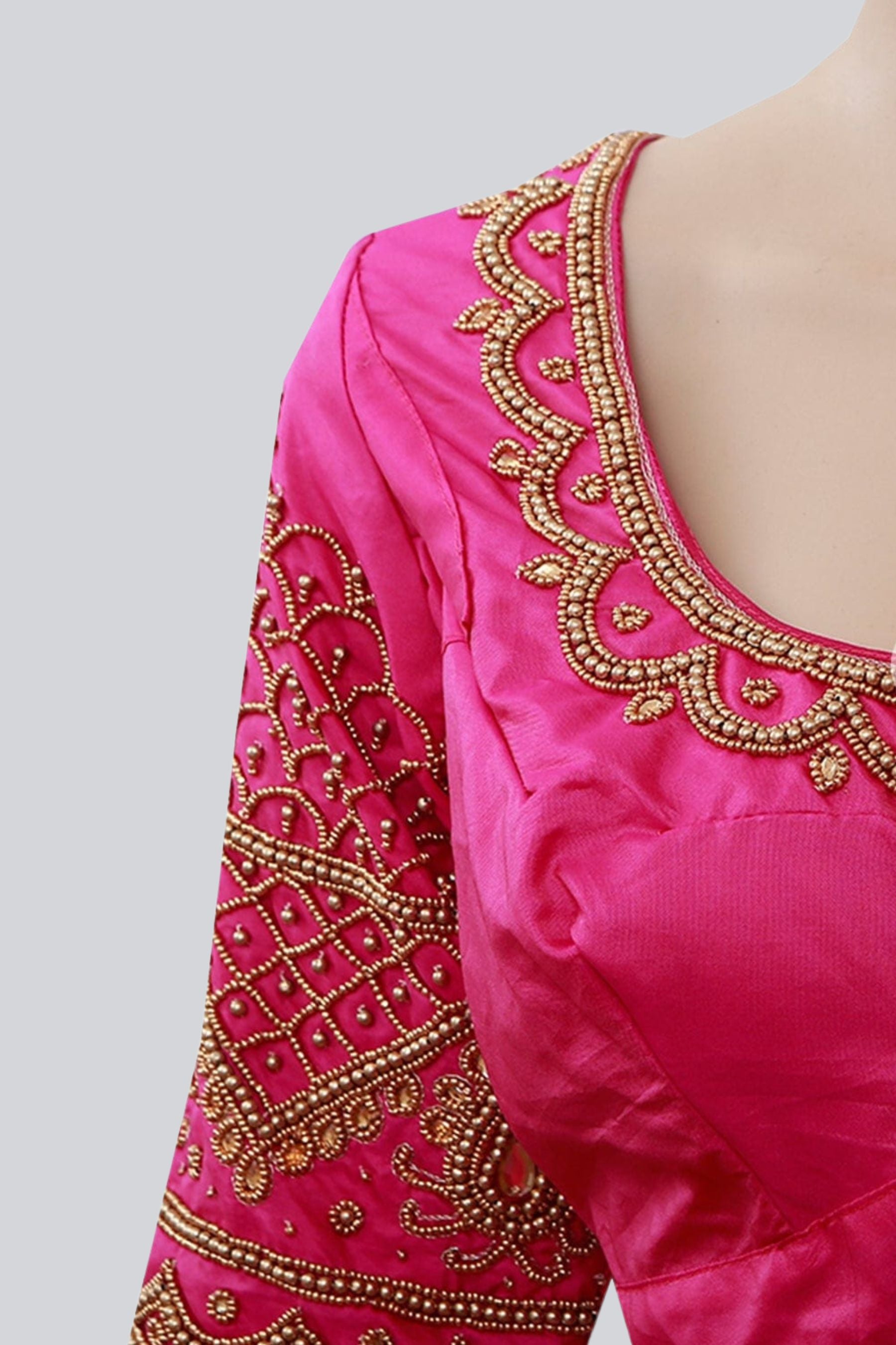 Intricate Design Aari/Maggam Work Bridal Blouse For Women Blouse JCS Fashions