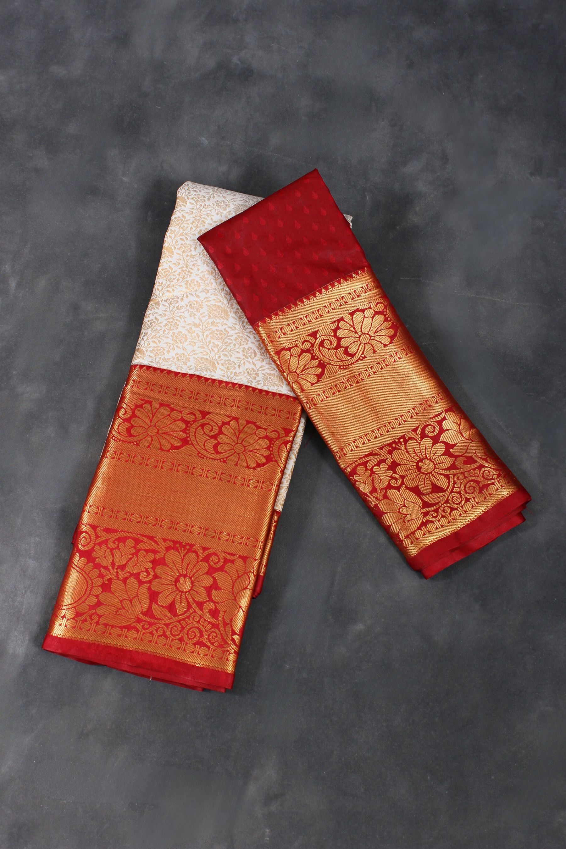 Elegant Kanchipuram Silk Saree - Traditional Design with Vibrant Color Saree JCS Fashions Cream 5.5 meters