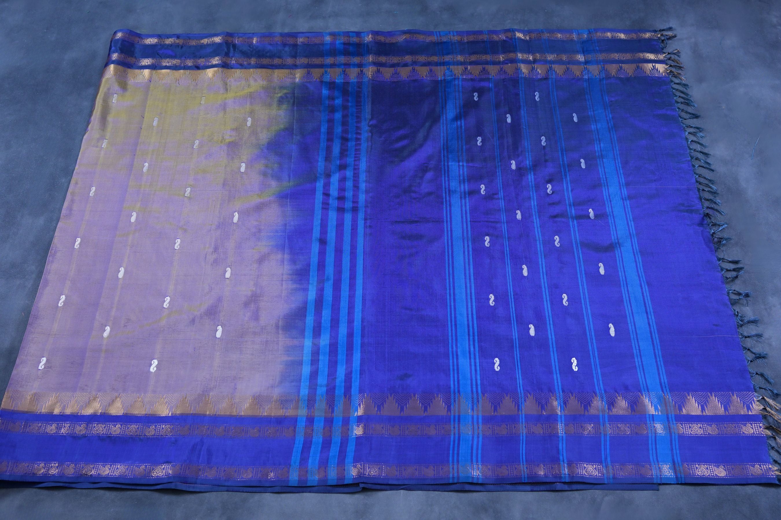 Elegant 100% Banana Pith Saree with Handwoven Gold Zari Border Saree JCS Fashions Gold 5.5 meters