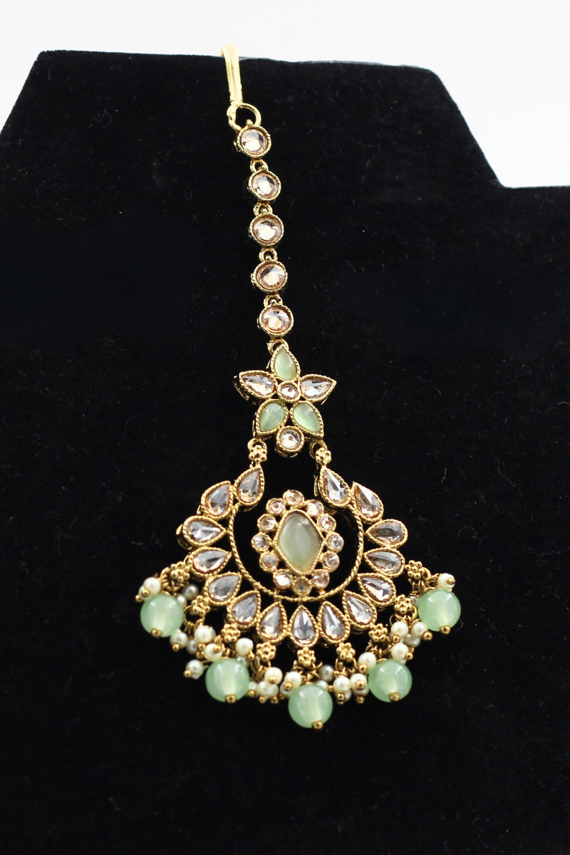 Exquisite Stone Work Tikka -Traditional Sparkling Jewelry by JCSFashions