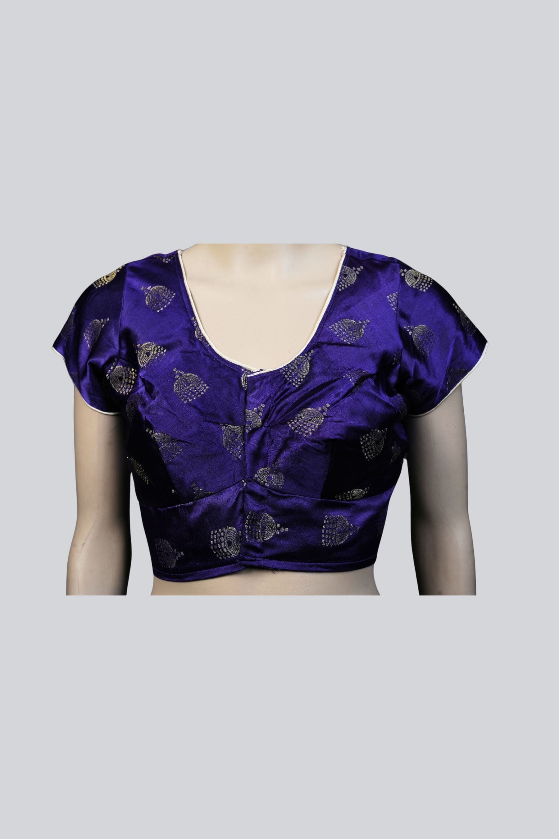 Brocade Blouse with Jhumka Motifs – Elevate Your Style at JCSFashions Blouse JCS Fashions Purple 38