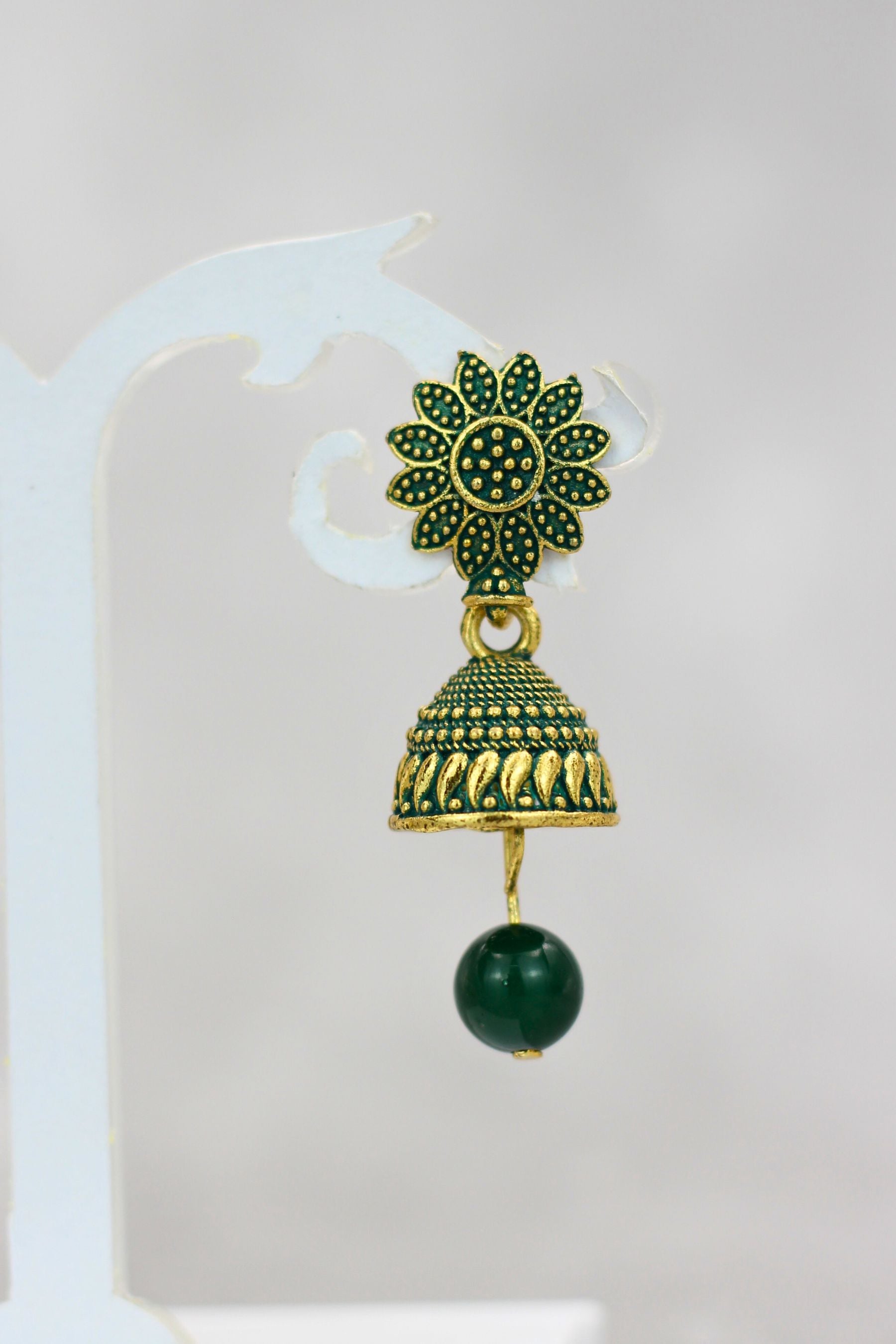 JCS Ethnic-Western Fusion Small Jhumkis: Radiant Gold-Plated Earrings