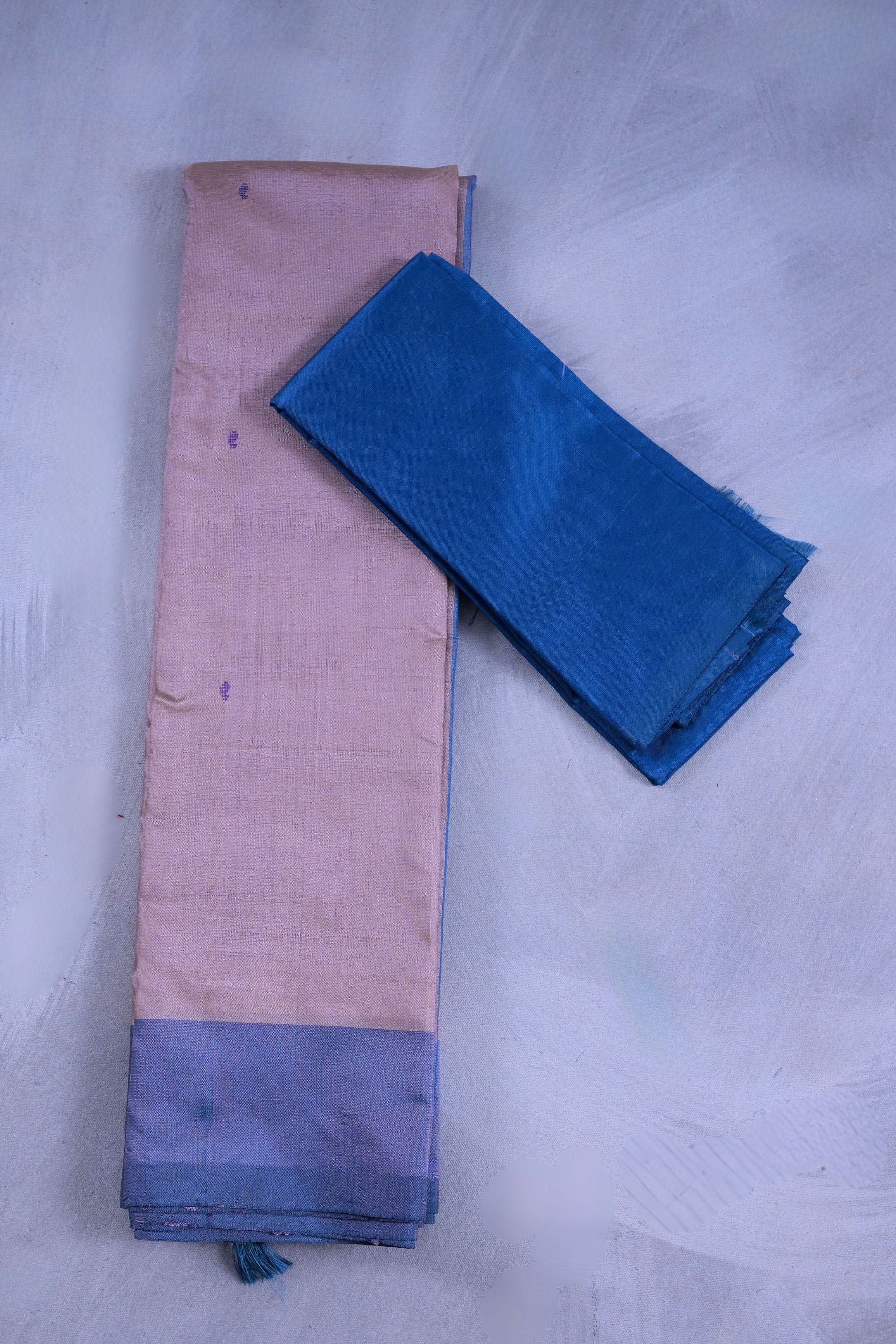 Eco-Friendly Hand-Woven Banana Pith Saree with Matching Blouse Saree JCS Fashions Pinkish Grey 5.5 meters