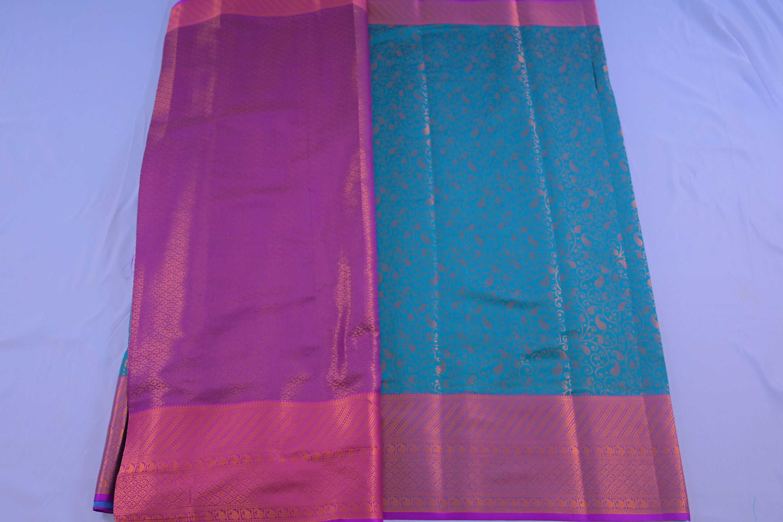 Elegant Semi-Silk Saree with Golden Zari & Mango Leaf Design -JCSFashion Saree JCS Fashions