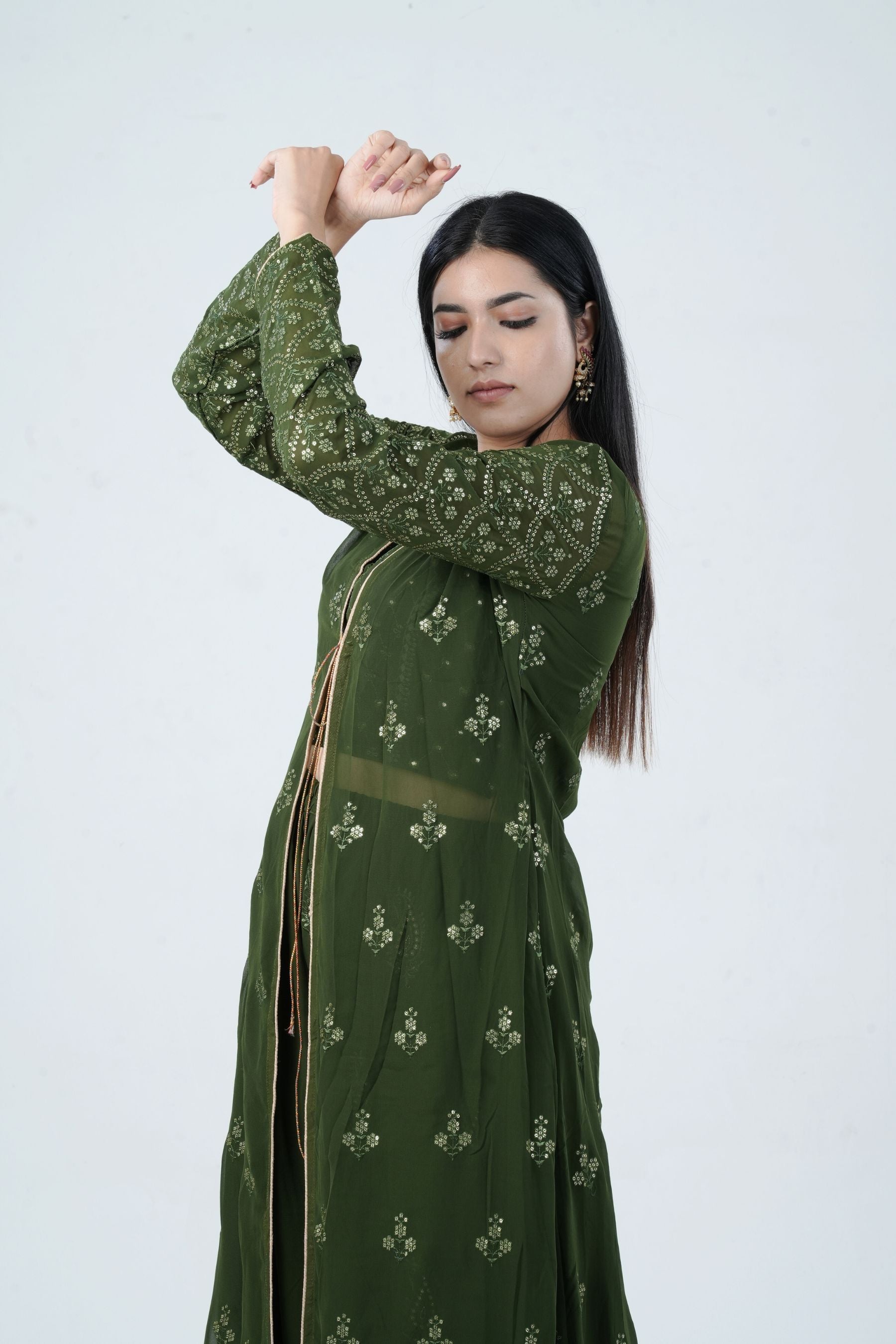 Effortlessly Chic Real Georgette Crop Top & Plazzo Set for Stylish Looks KURTI JCS Fashions