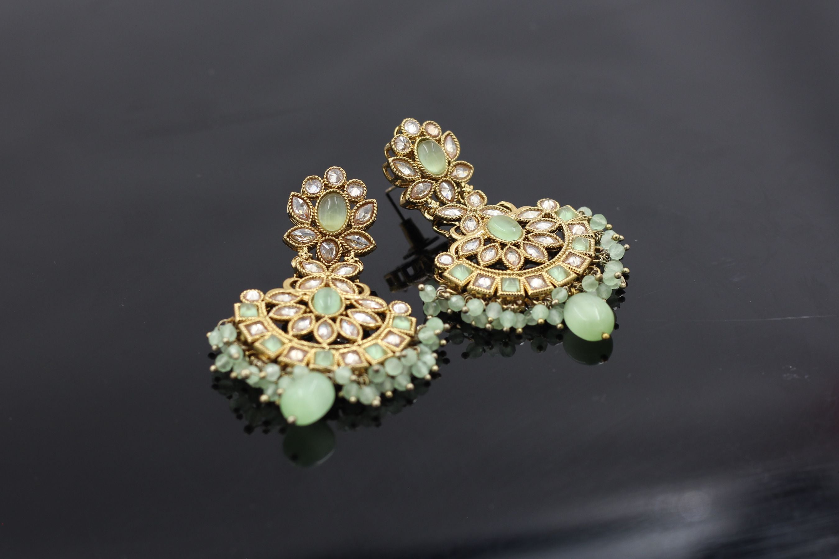 Stone Kundan Earrings - Premium Quality Sparkle for Special Occasions Jewelry JCS Fashions