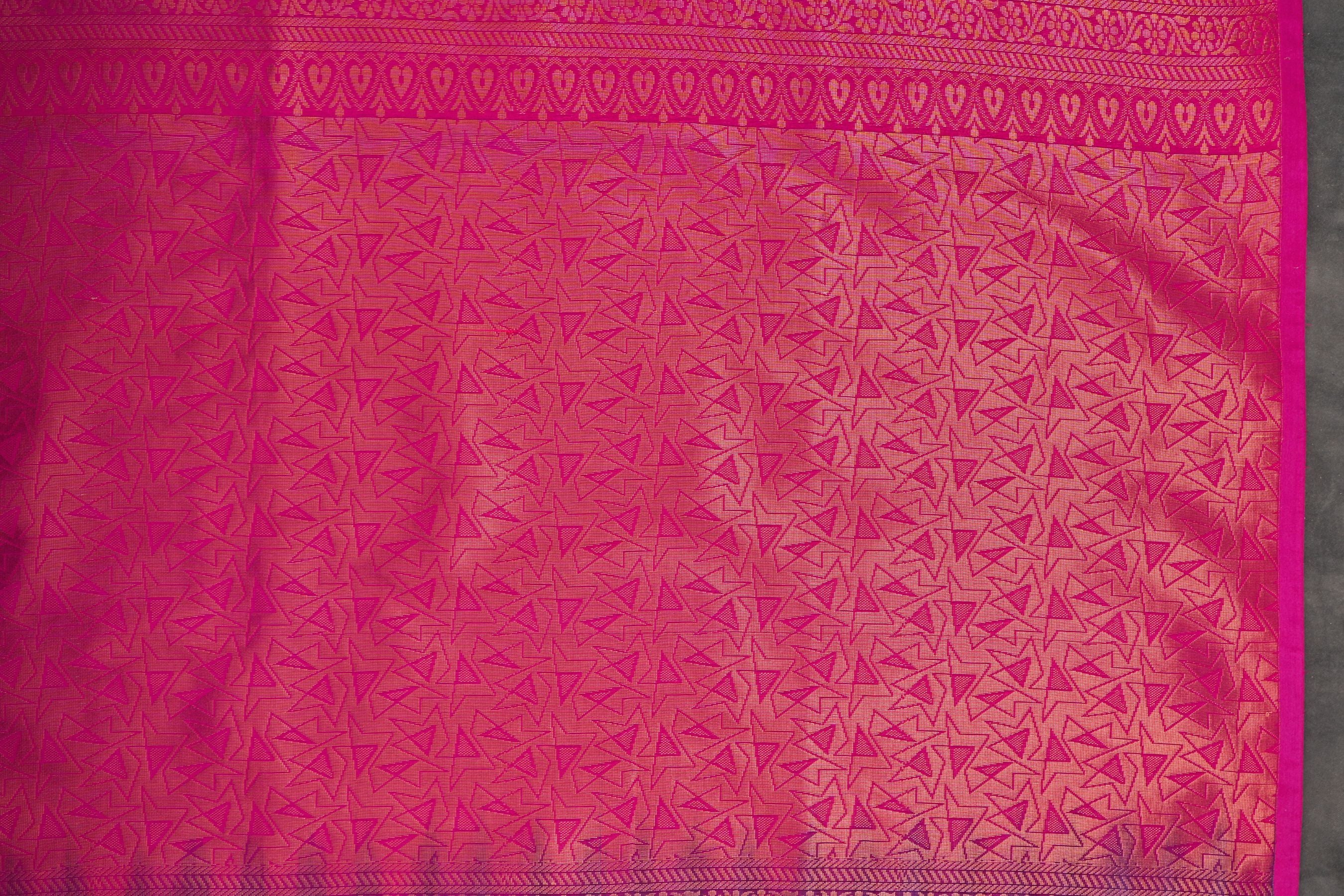 Premium Borderless Kanchipuram Blended Silk Saree - Timeless Elegance Saree JCS Fashions