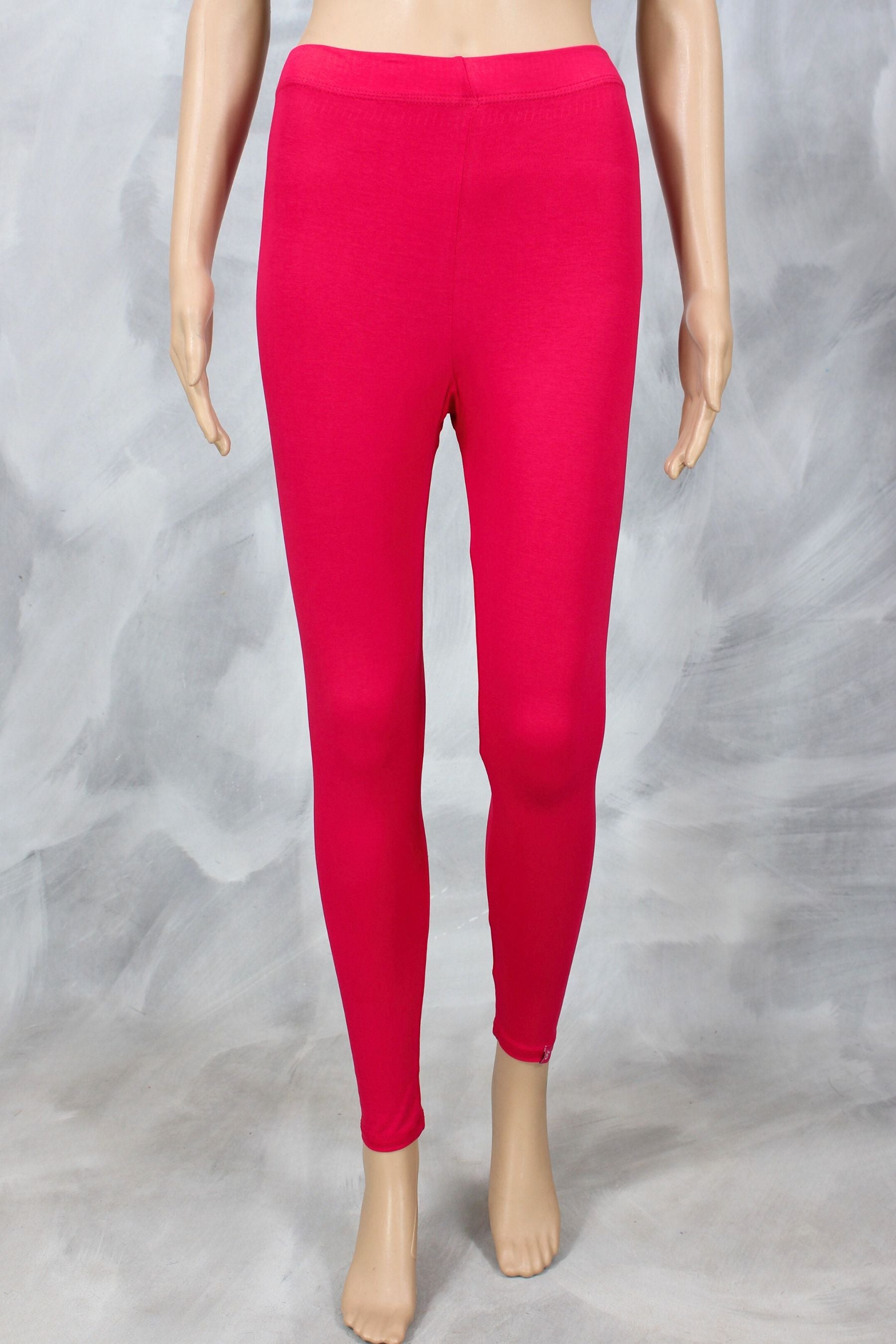 Stylish & Comfy Ankle-Length Leggings with 4-Way Lycra from JCS Fashions Legging JCS Fashions Rani Pink L