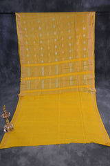 Regal Golden Silk-Cotton Saree: Lightweight & Handcrafted by JCSFashions