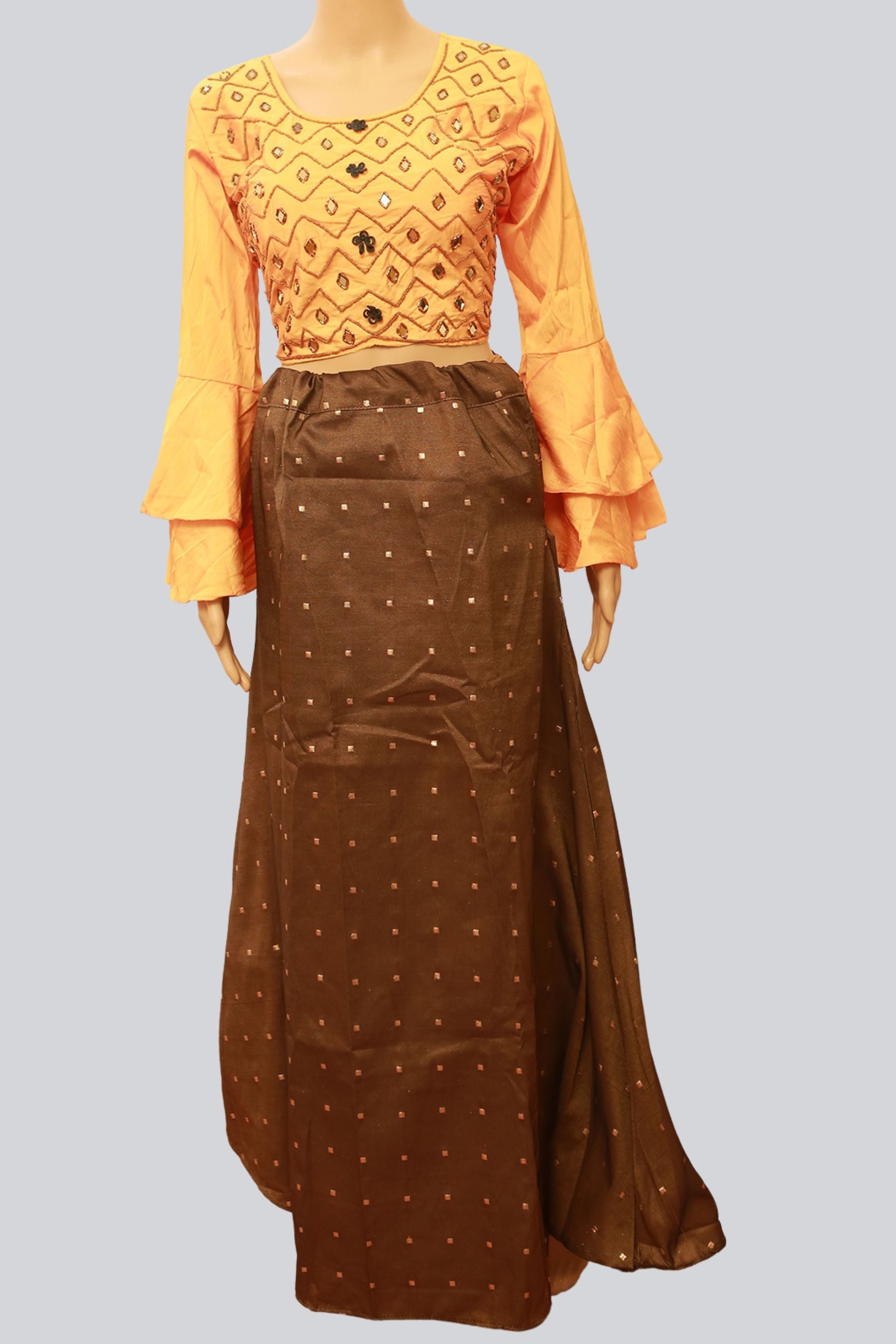 Sleek Silk Elegance: Crop Top Lehenga for Effortless Chic at JCSFashions