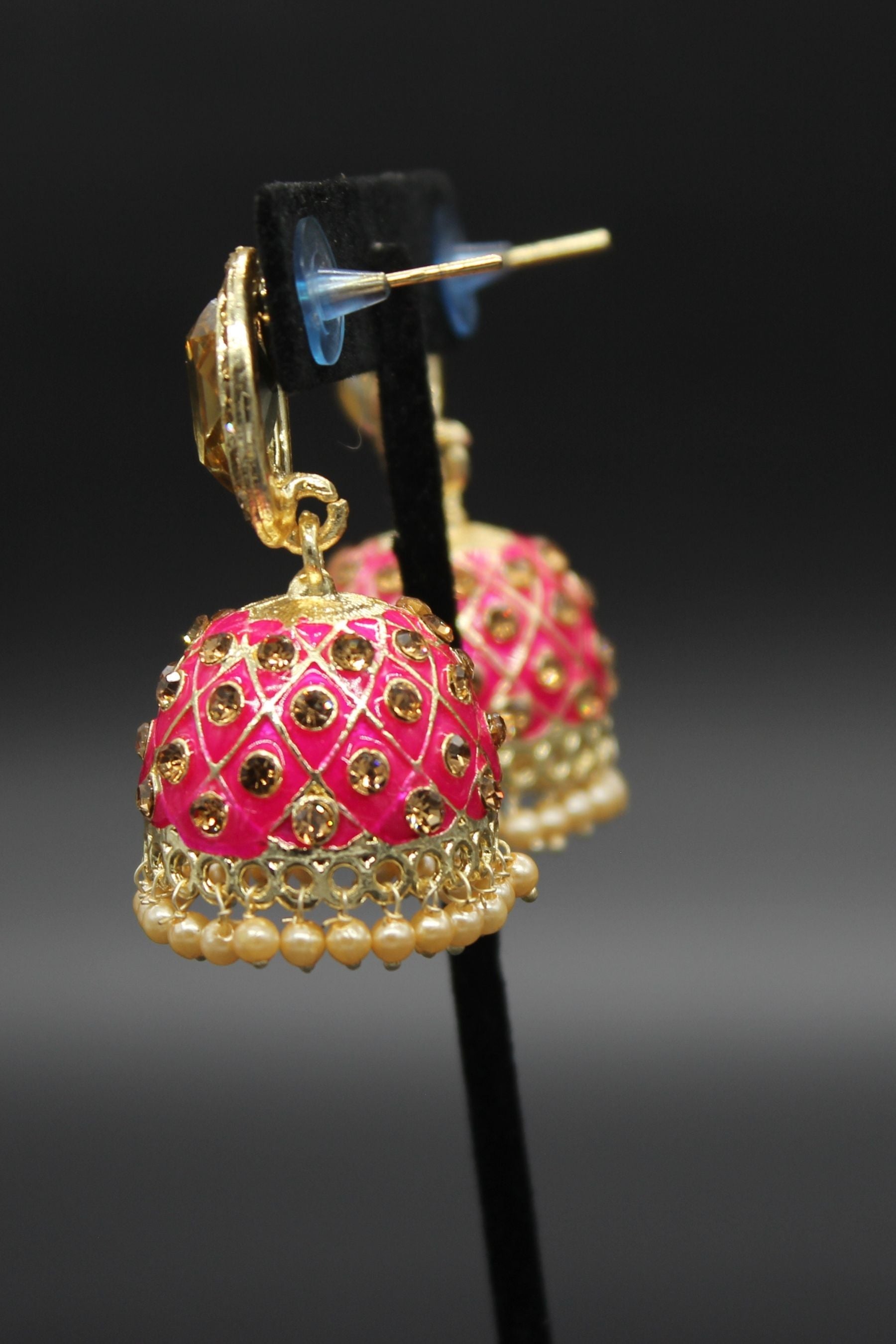 Kundan Jhumka Earrings With stones. Multiple Colors Available