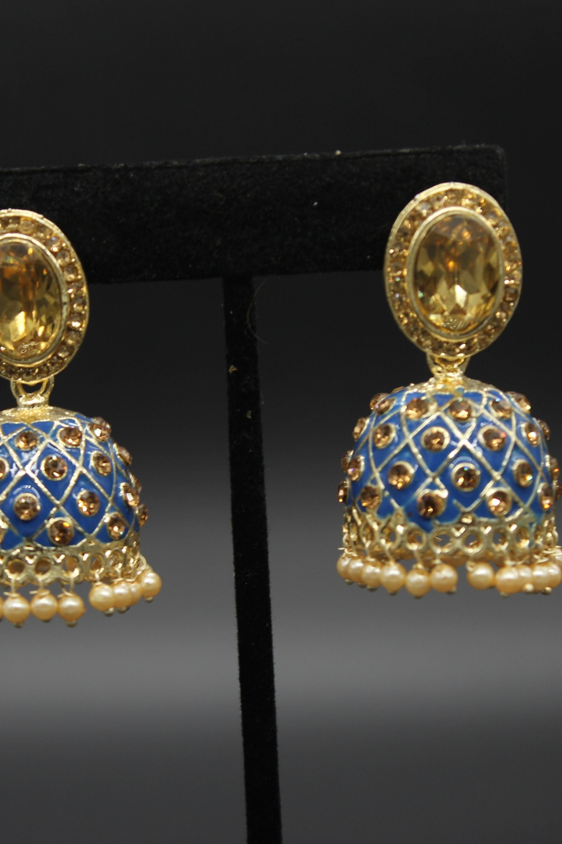 Kundan Jhumka Earrings With stones. Multiple Colors Available Jewelry JCS Fashions