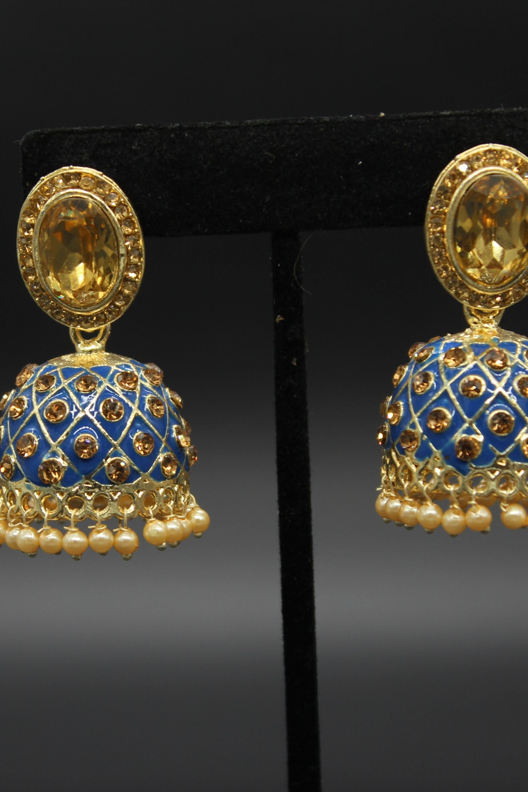 Kundan Jhumka Earrings With stones. Multiple Colors Available