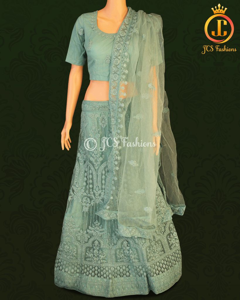 Heavy Designer Lehenga in Blueish Green