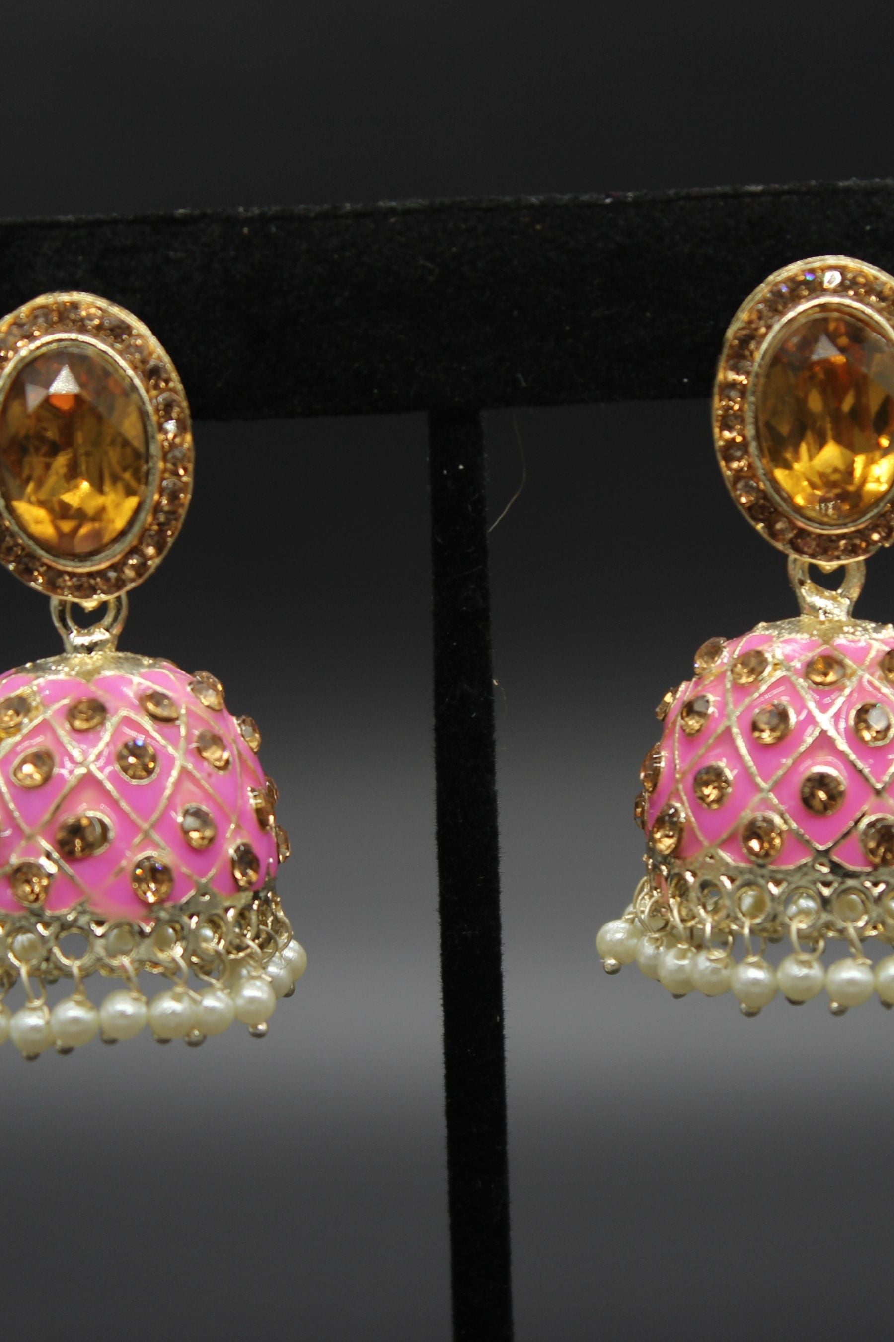 Kundan Jhumka Earrings With stones. Multiple Colors Available