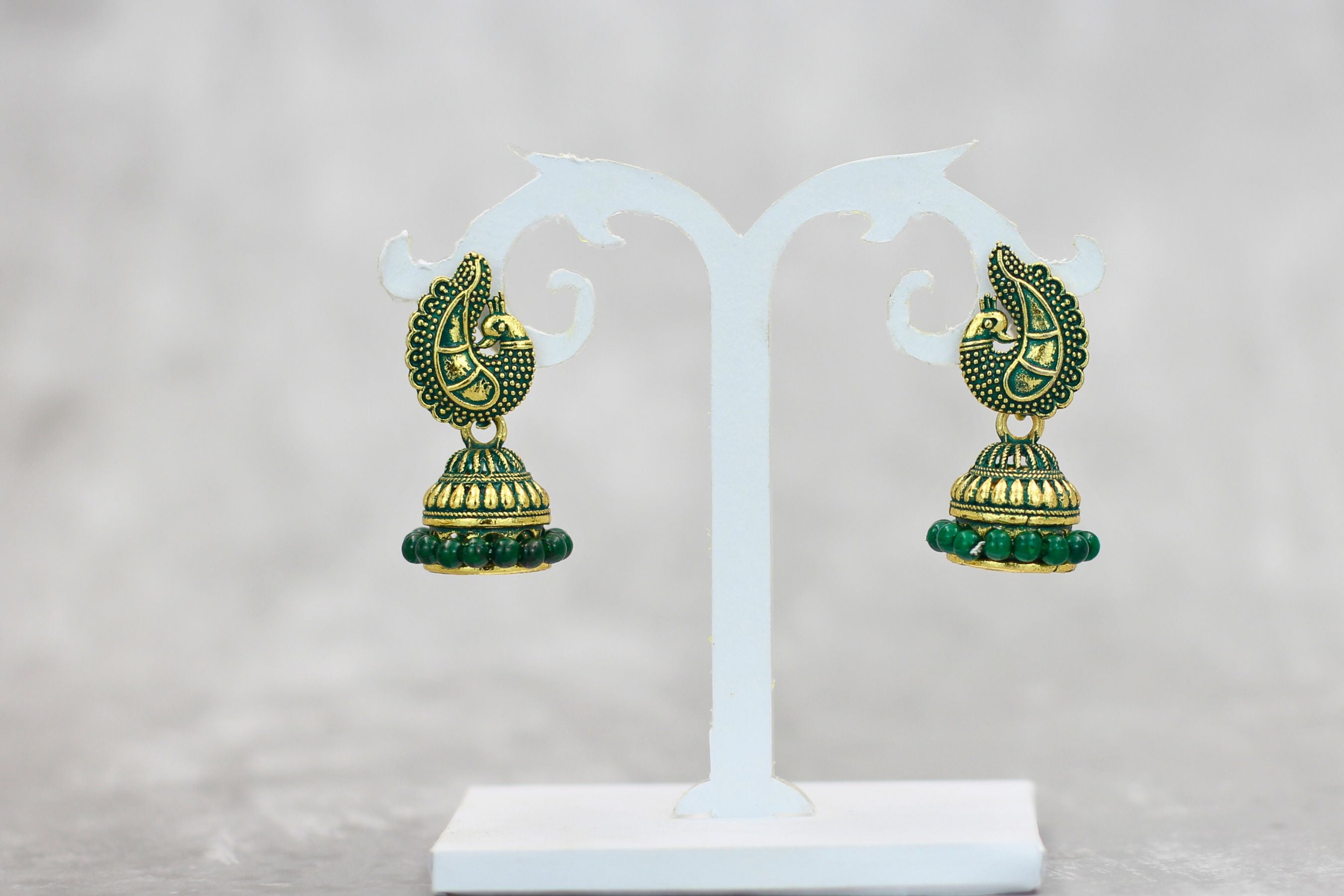 Exotic Gold-Plated Ethnic-Western Jhumkis with Accents by JCSFashions