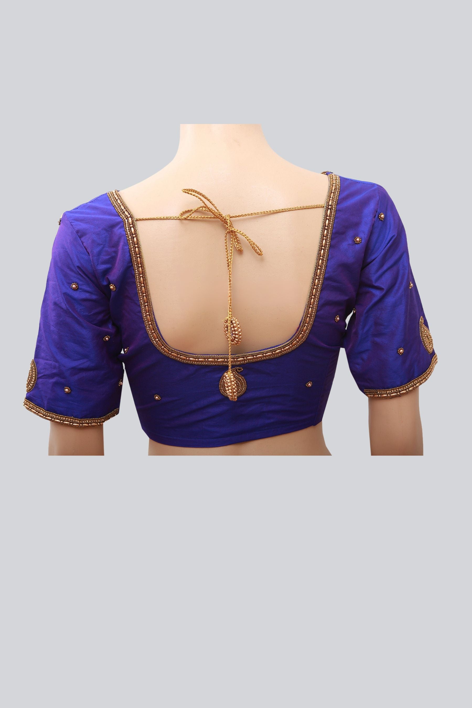 Gorgeous Violet Aari Work Silk Fabric Blouse For Women Blouse JCS Fashions