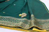 Heavy Moonga Silk Saree with Banarasi Weaving & Zardosi Work Blouse