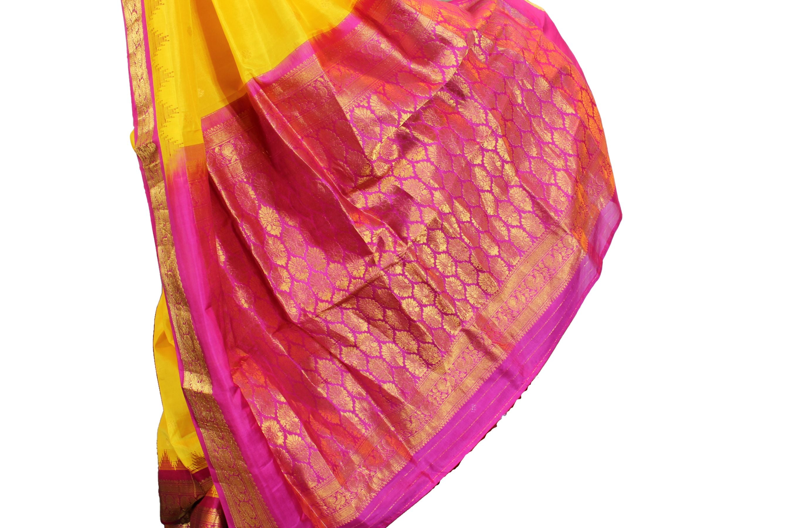 Gadwal Khadi Kuttu Border Allover Buta Pure Silk Saree With Blouse SAREE JCS Fashions