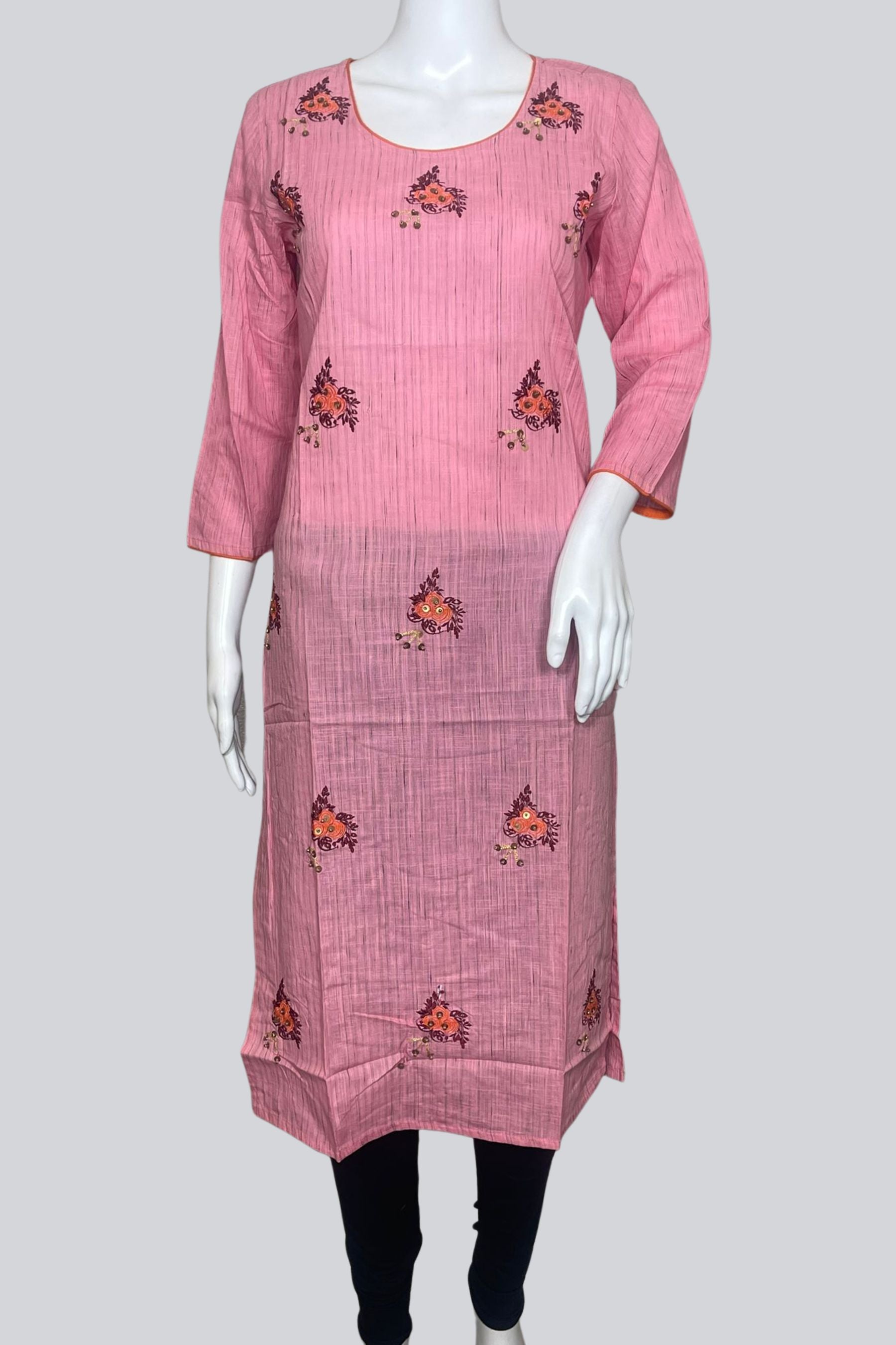 Cotton Kurti with Beads & Embroidery | Length: 43 | JCSFashions KURTI JCS Fashions