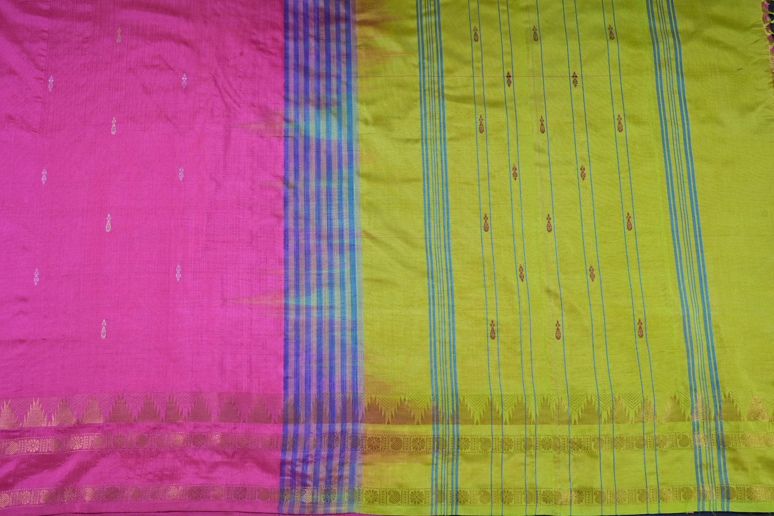 Eco-Friendly Vaazhai Naar Saree with Striking Zari Border Saree JCS Fashions