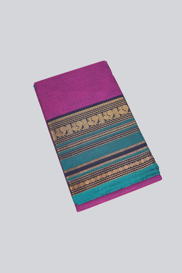 Classic 80-Count Chettinad Cotton Saree with Stylish Border