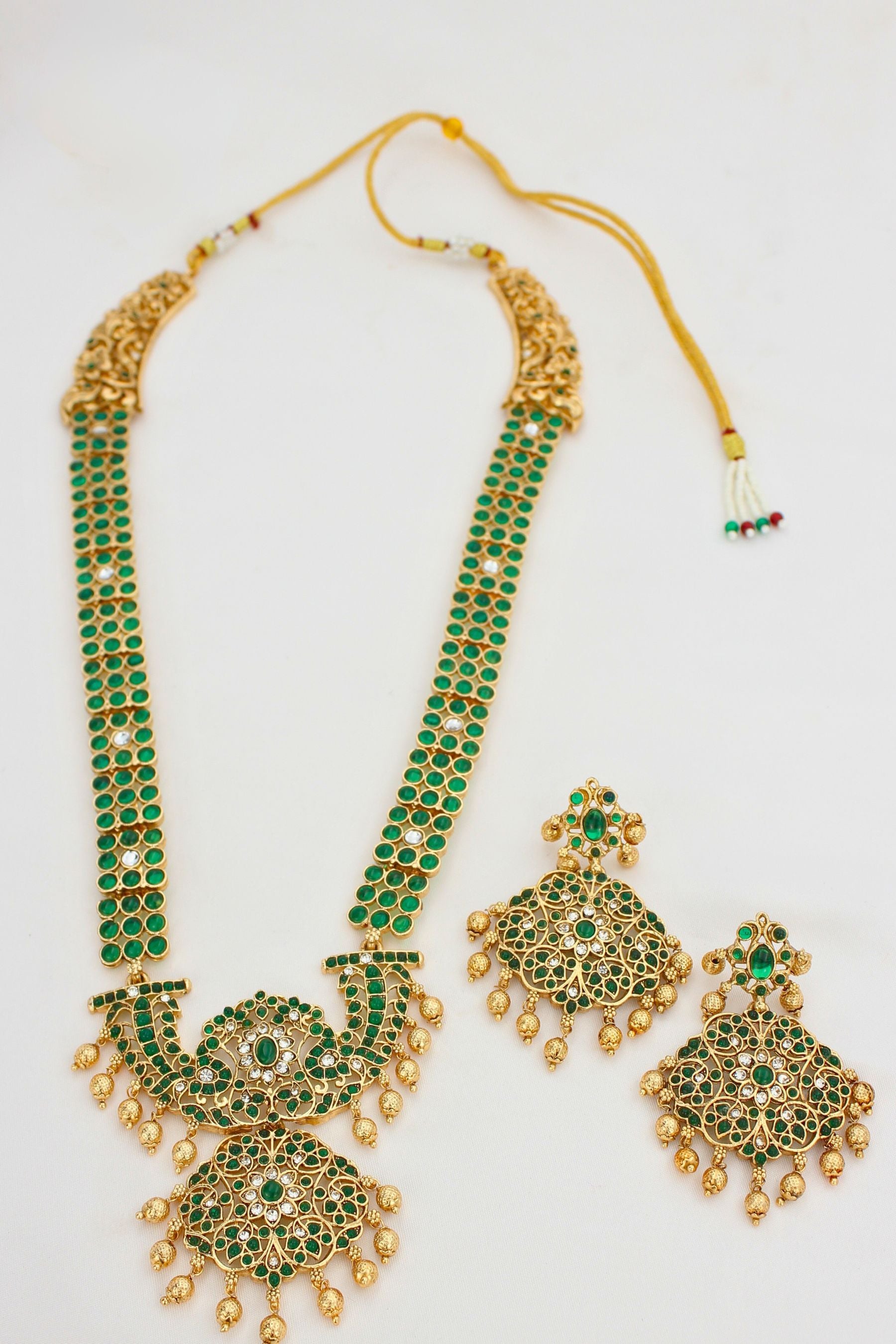 Regal Gold-Plated Kemp Mala Necklace & Earring Set by JCS Fashions Jewelry JCS Fashions