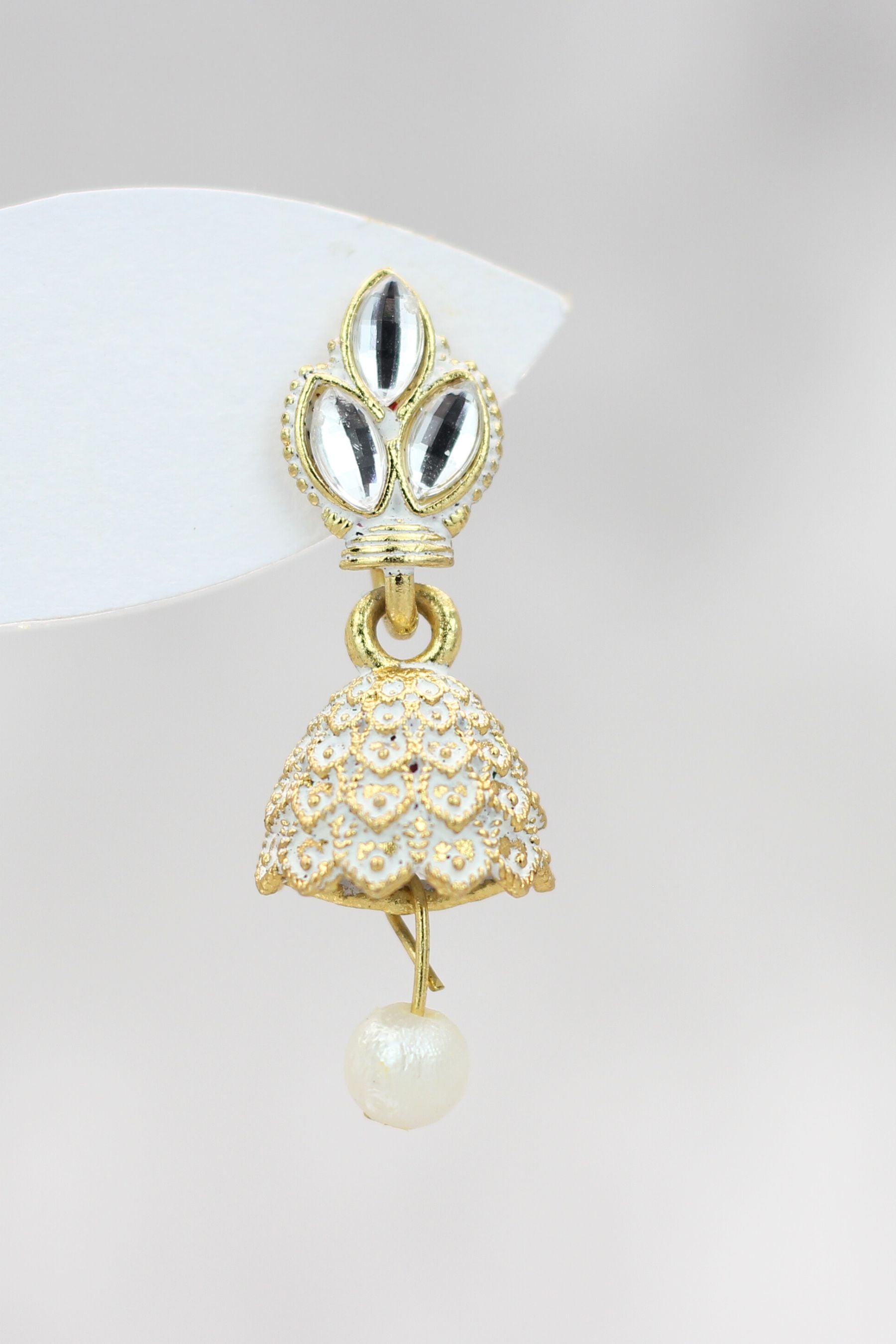 Maddy Space Ethnic Gold-Plated Small Jhumkis with Adjustable Size Jewelry JCS Fashions