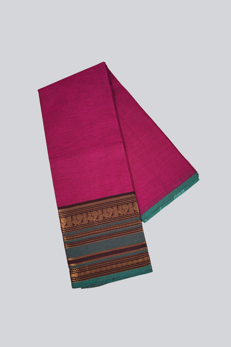 Ethnic Elegance Chettinad Cotton Saree: Traditional Indian Attire