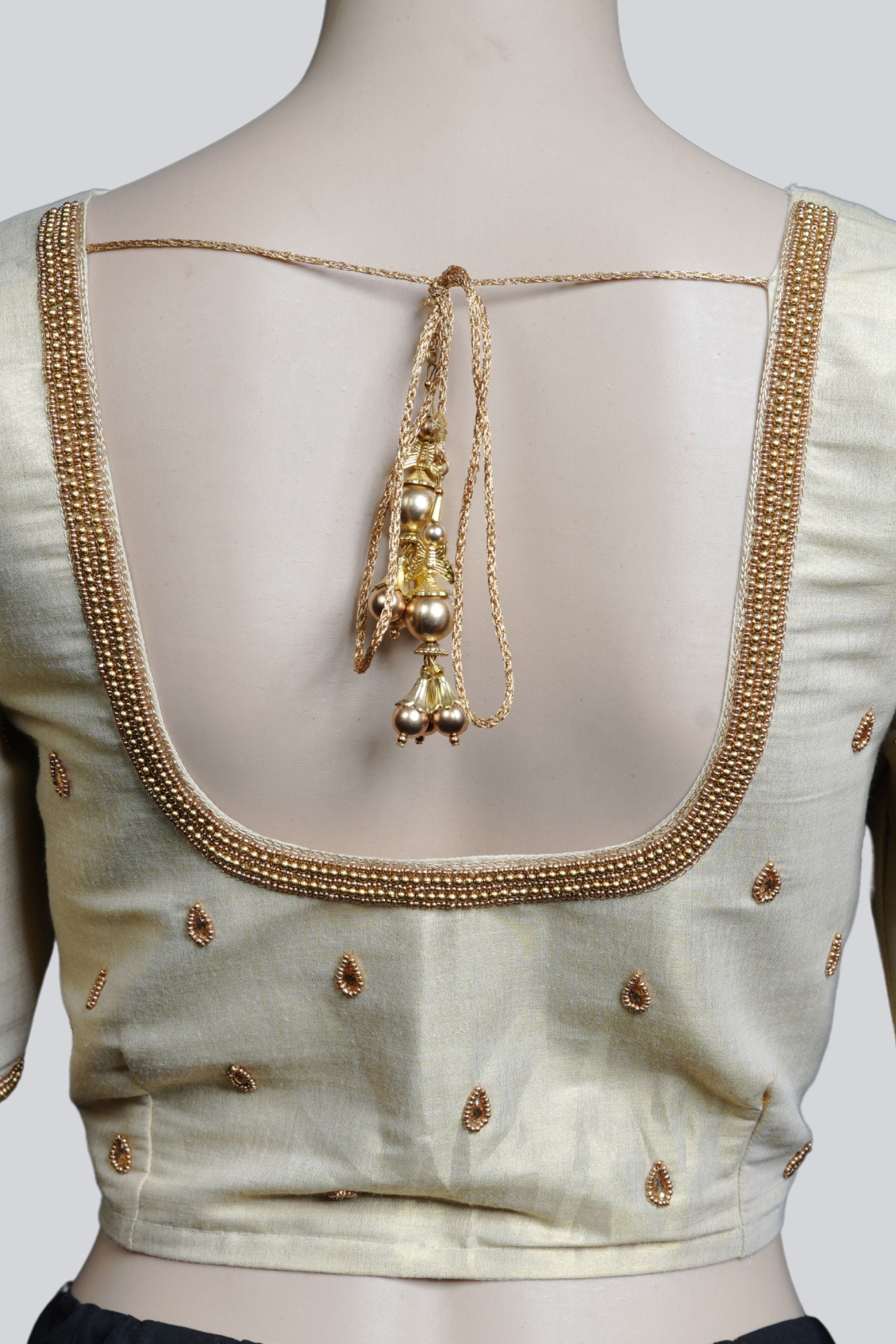 Maggam Work Blouse with Heavy Embellishments and Fancy Tassels Blouse JCS Fashions