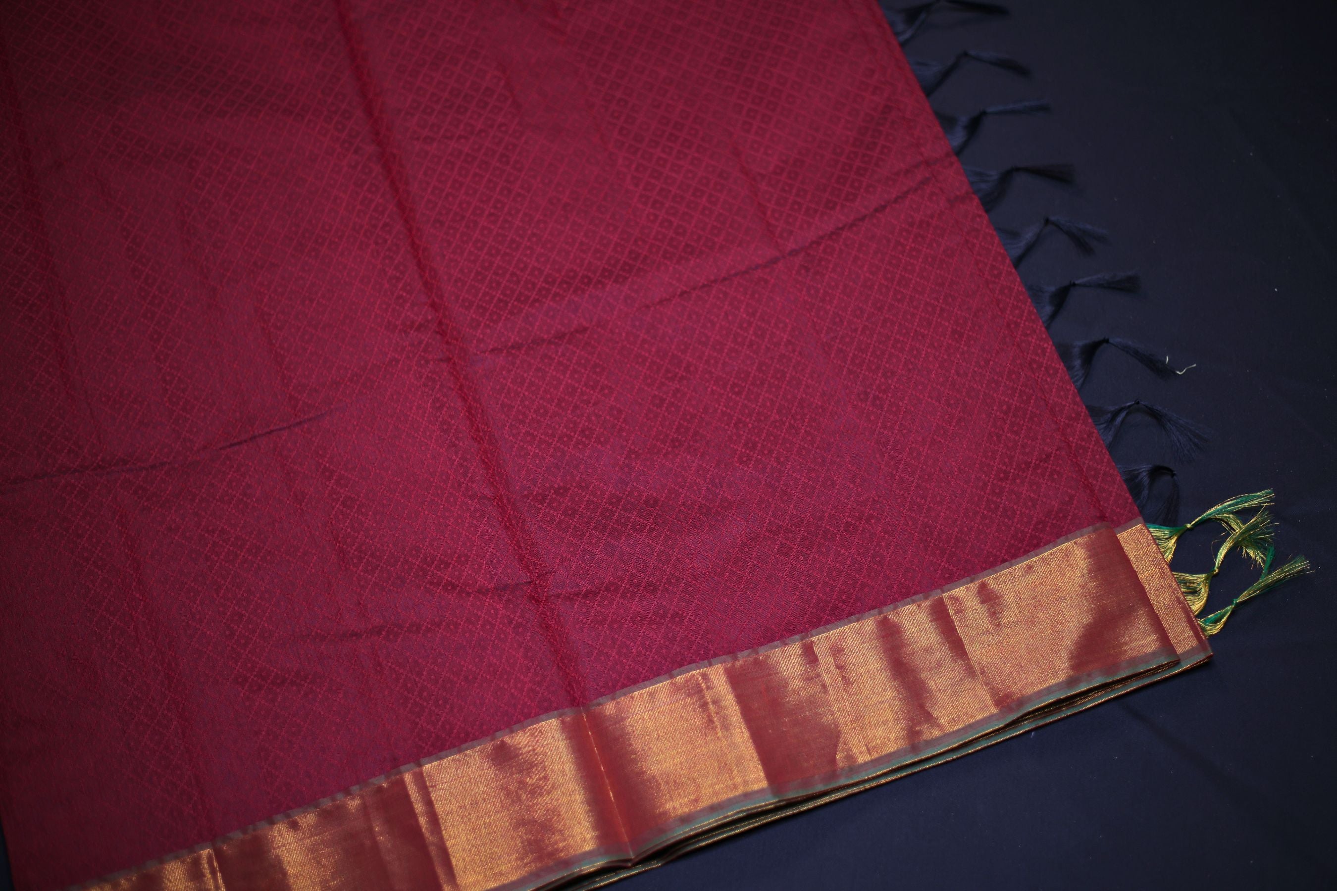 Elegant Soft Cotton Saree with Pochampally Ikkat Pallu and Zari Border Saree JCS Fashions