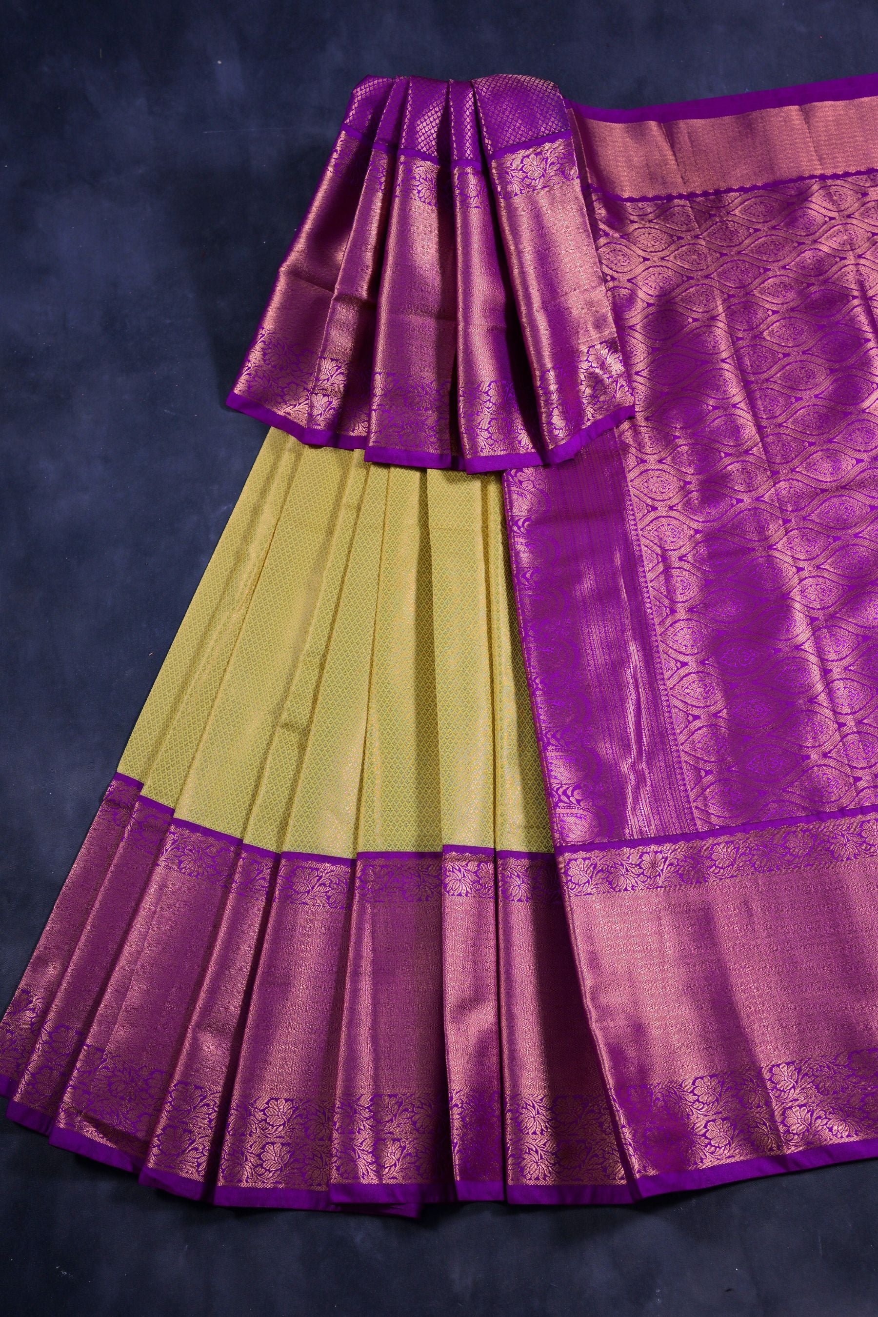 Handcrafted Pure Kanchipuram Silk Saree with Golden Butties Saree JCS Fashions