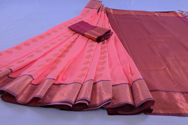 Royal Peacock Motif Border Saree -  Traditional Wear by JCSFashions