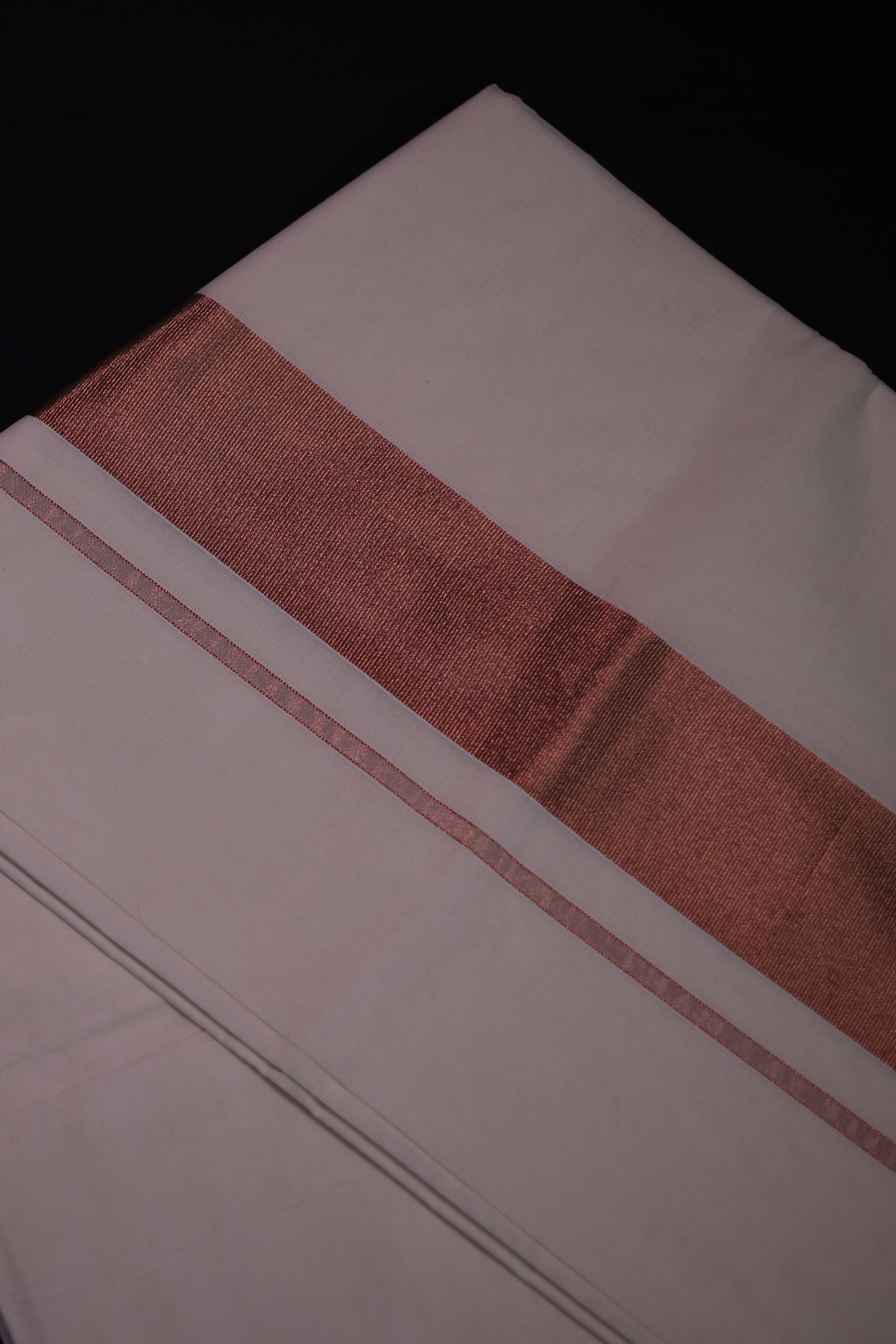 Traditional Kerala Cotton Saree with Rose Silver Zari Borders -JCS Fashions Saree JCS Fashions