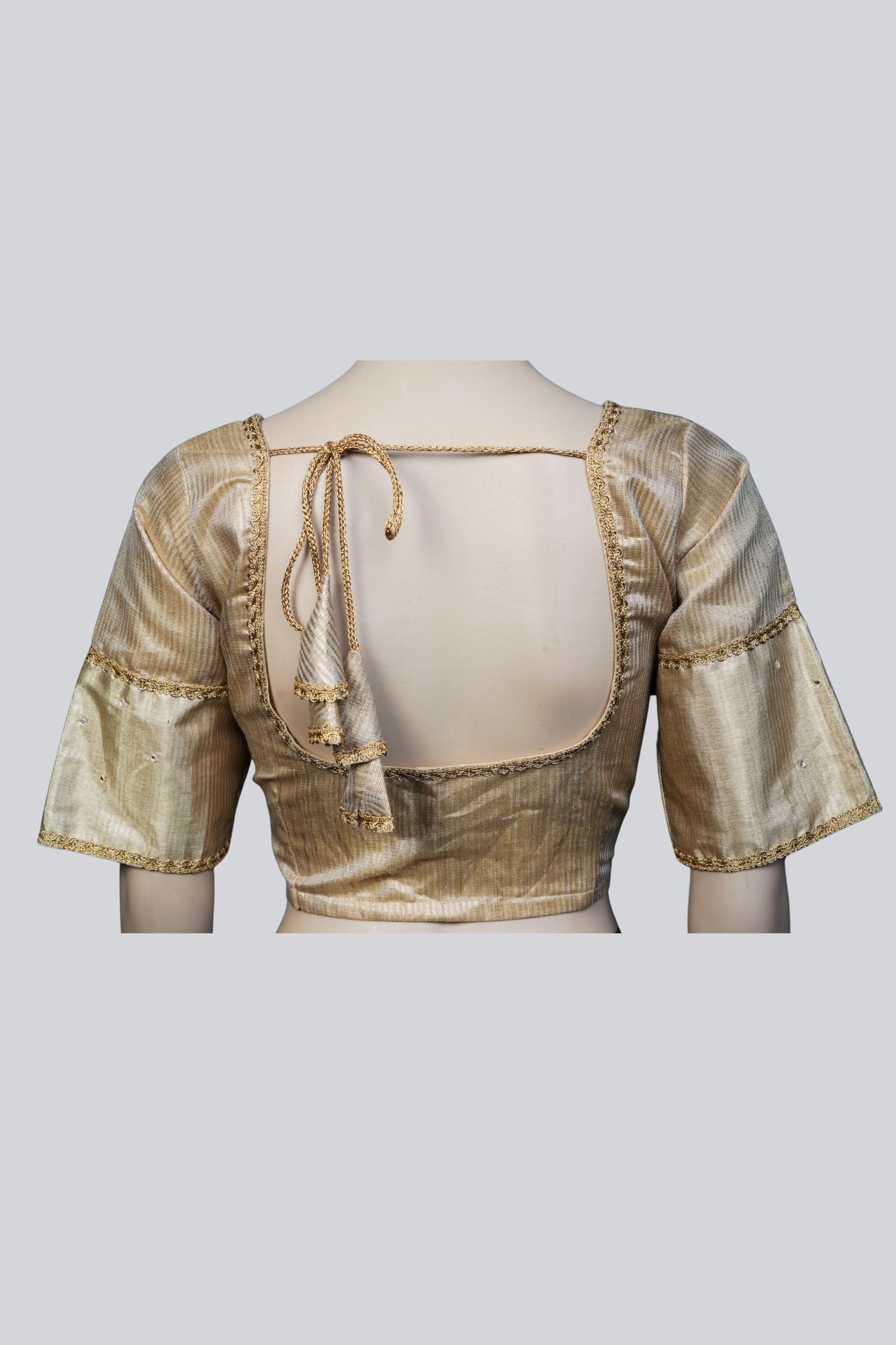 Radiant Gold: Elevate Your Style with Tissue Silk Blouse at JCSFashions Blouse JCS Fashions