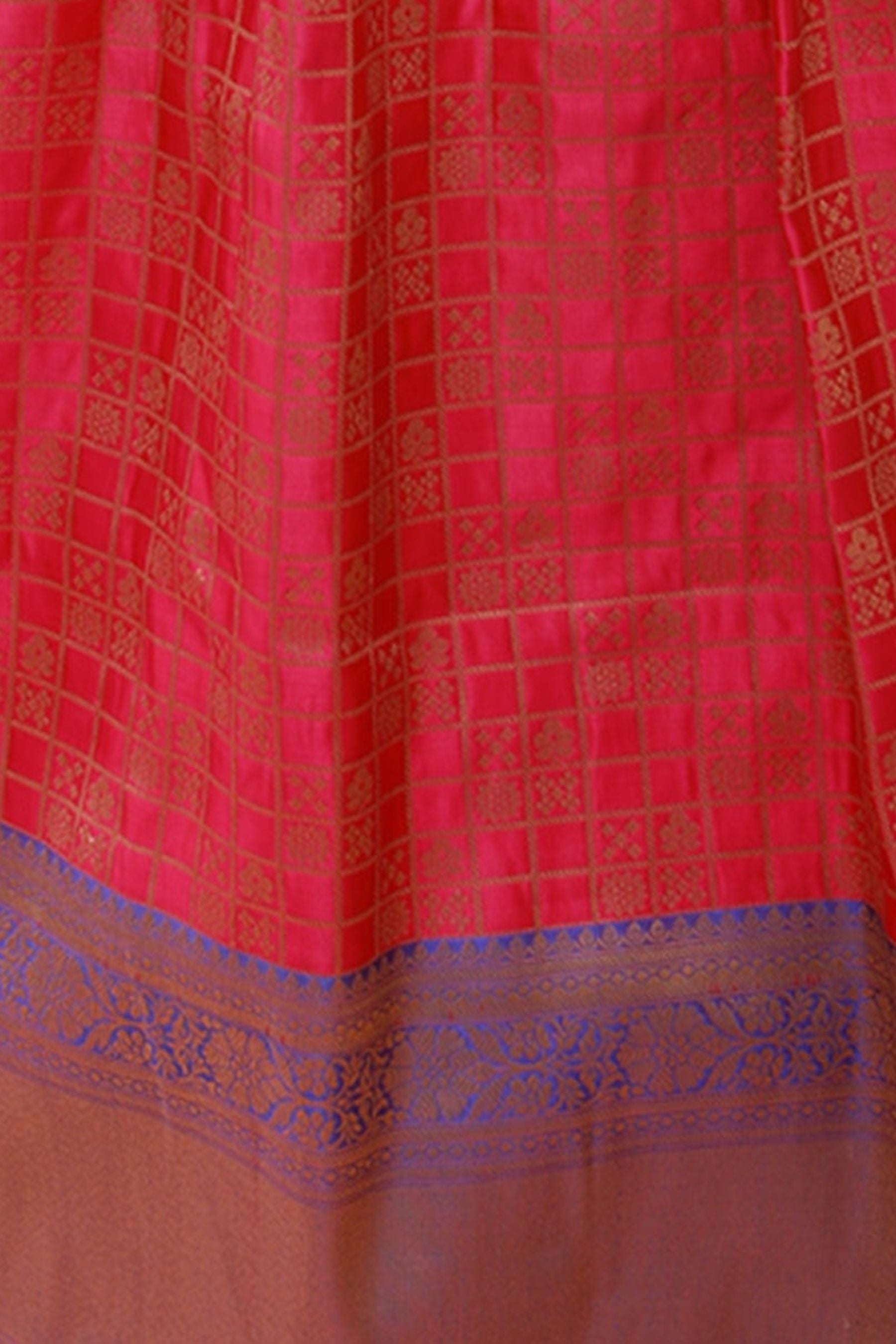 Allover Weaving Design Benarasi Pattu Pavadai/Lehenga With Kanchi Border LEHENGA JCS Fashions